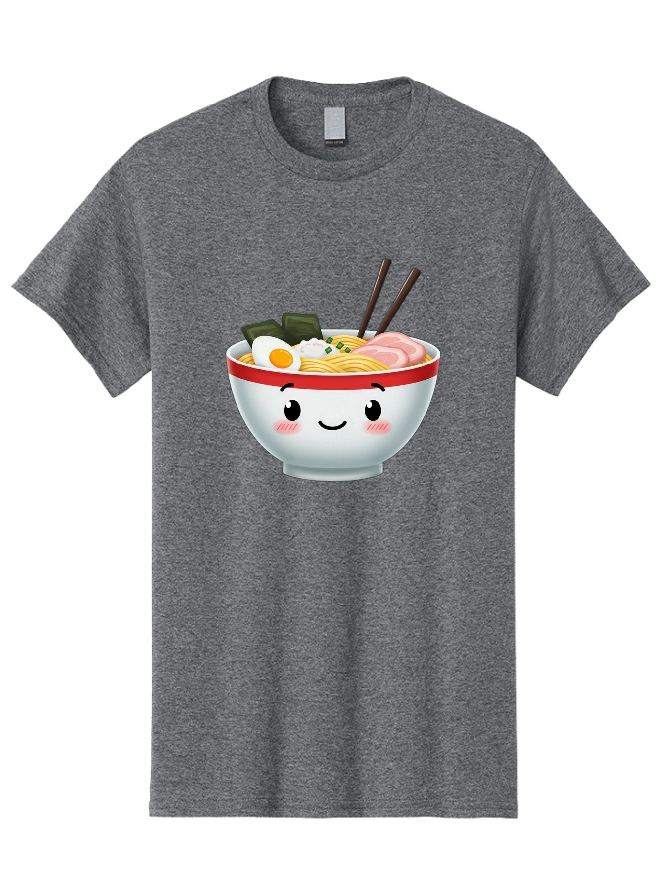 Ramen-Bowl-4 Men'S Graphic Tee, 100% Cotton, Comfortable Casual Summer Wear, Machine Washable, Japanese Ramen, Steaming Hot Noodles, Boiled Egg, Seaweed, Pork Slices, Chopsticks, Kawaii Cartoon, Foodie, Tasty Meal, Delicious Cuisine, Bae709 6