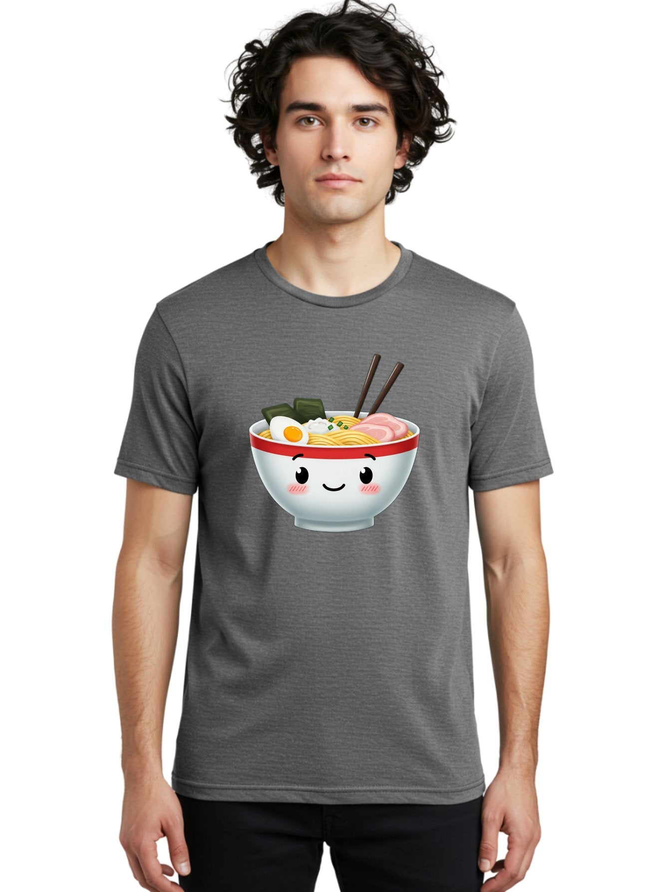 Ramen-Bowl-4 Men'S Graphic Tee, 100% Cotton, Comfortable Casual Summer Wear, Machine Washable, Japanese Ramen, Steaming Hot Noodles, Boiled Egg, Seaweed, Pork Slices, Chopsticks, Kawaii Cartoon, Foodie, Tasty Meal, Delicious Cuisine, Bae709 24