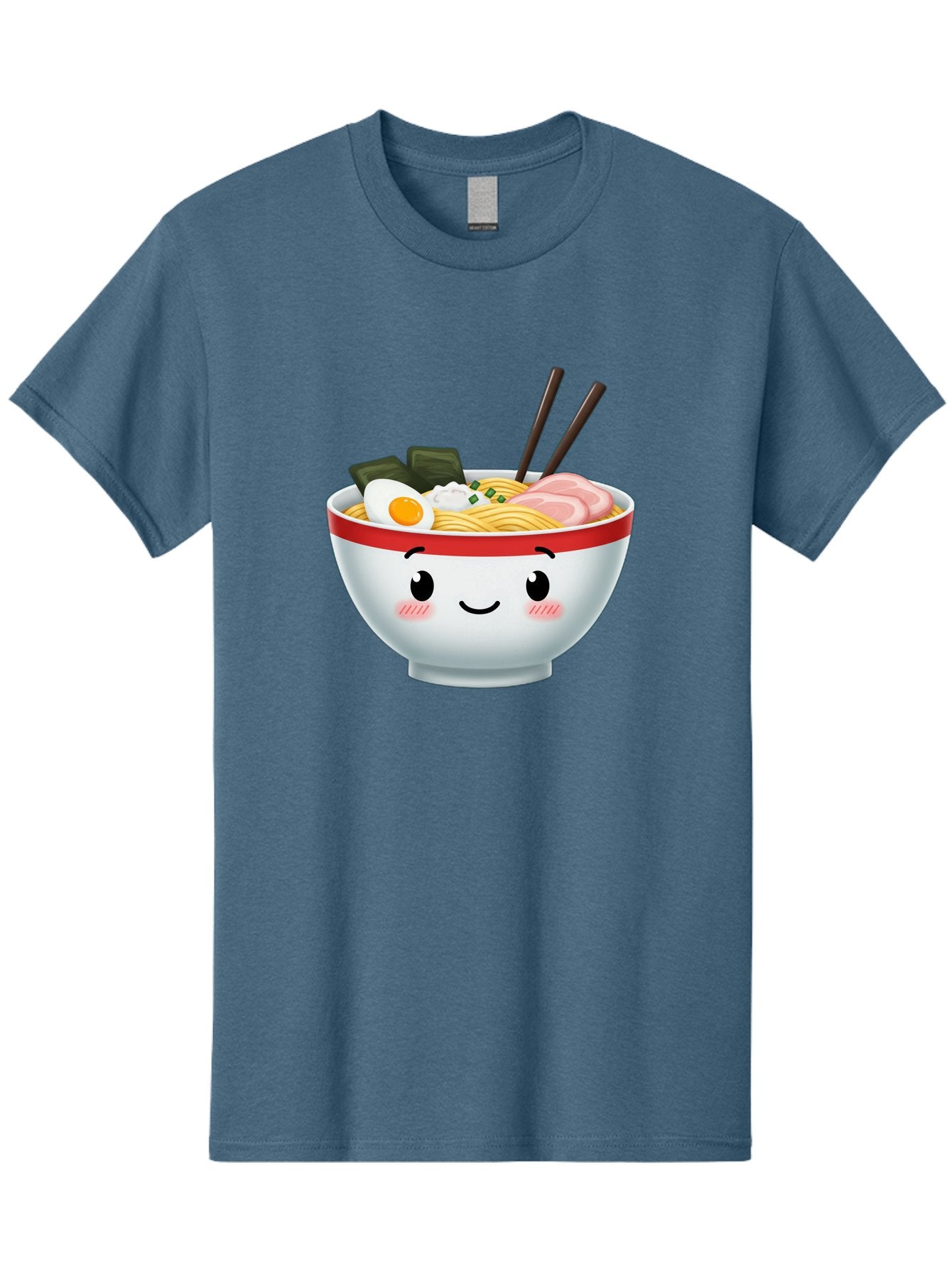 Ramen-Bowl-4 Men'S Graphic Tee, 100% Cotton, Comfortable Casual Summer Wear, Machine Washable, Japanese Ramen, Steaming Hot Noodles, Boiled Egg, Seaweed, Pork Slices, Chopsticks, Kawaii Cartoon, Foodie, Tasty Meal, Delicious Cuisine, Bae709 5