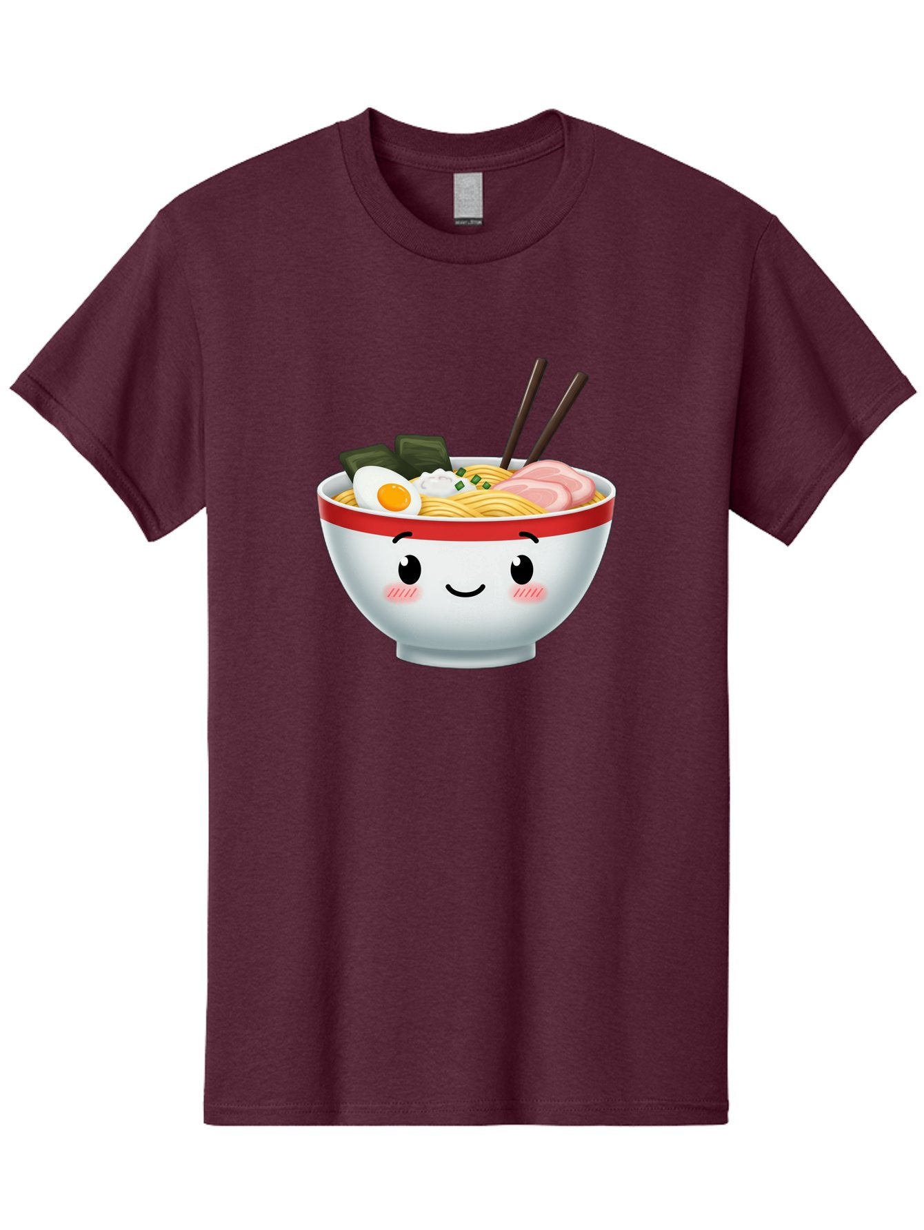 Ramen-Bowl-4 Men'S Graphic Tee, 100% Cotton, Comfortable Casual Summer Wear, Machine Washable, Japanese Ramen, Steaming Hot Noodles, Boiled Egg, Seaweed, Pork Slices, Chopsticks, Kawaii Cartoon, Foodie, Tasty Meal, Delicious Cuisine, Bae709 7