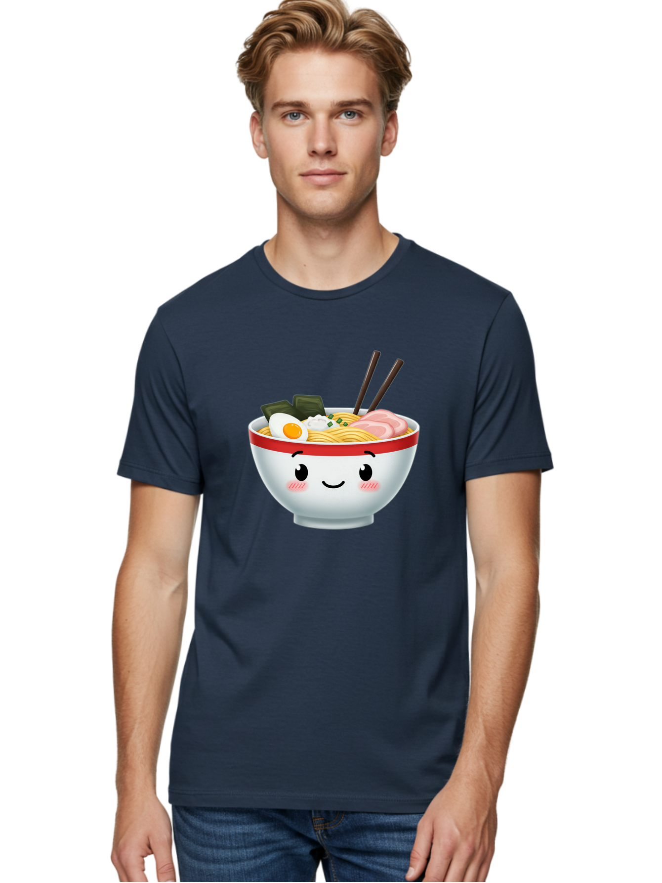 Ramen-Bowl-4 Men'S Graphic Tee, 100% Cotton, Comfortable Casual Summer Wear, Machine Washable, Japanese Ramen, Steaming Hot Noodles, Boiled Egg, Seaweed, Pork Slices, Chopsticks, Kawaii Cartoon, Foodie, Tasty Meal, Delicious Cuisine, Bae709 17