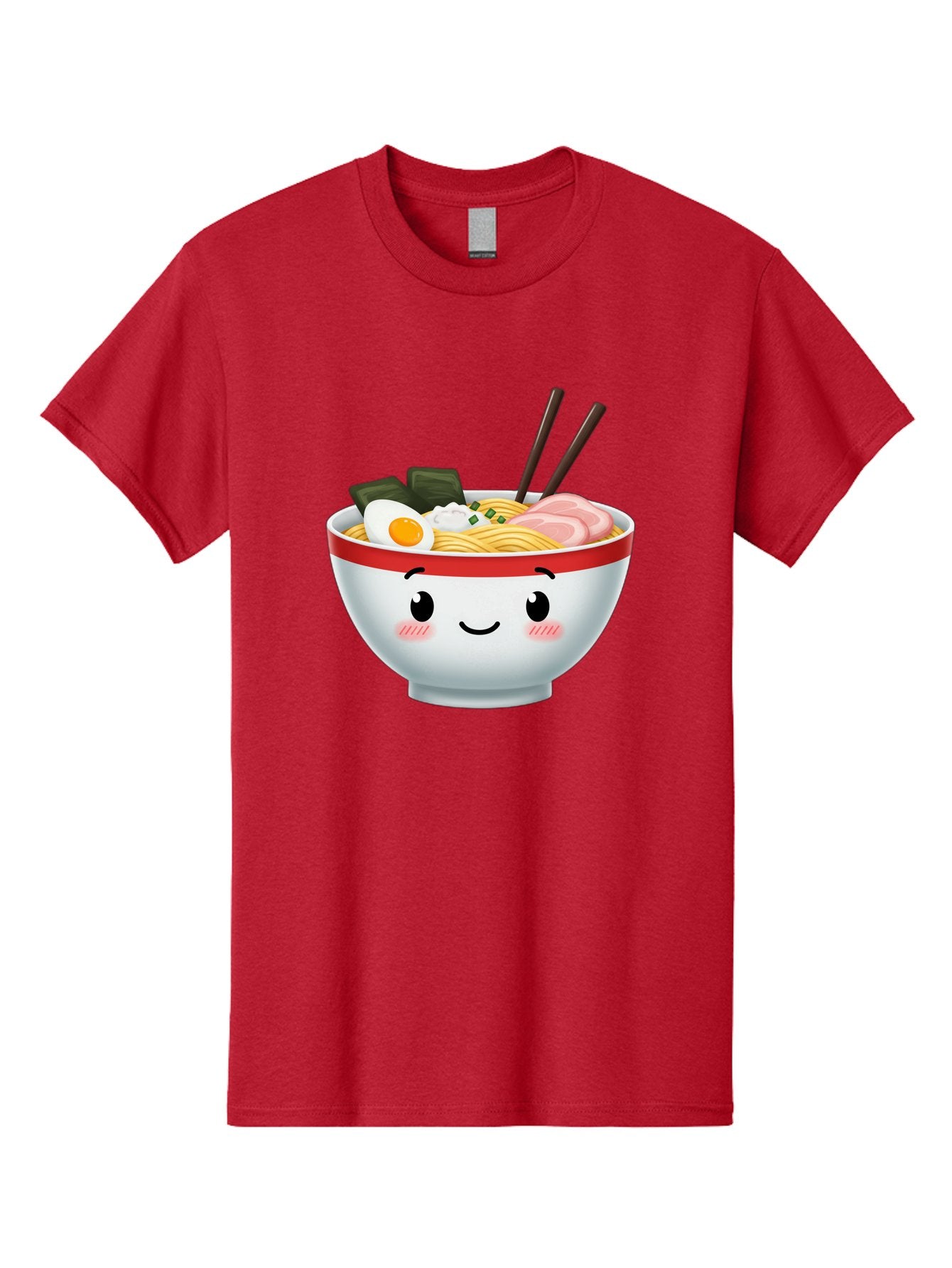 Ramen-Bowl-4 Men'S Graphic Tee, 100% Cotton, Comfortable Casual Summer Wear, Machine Washable, Japanese Ramen, Steaming Hot Noodles, Boiled Egg, Seaweed, Pork Slices, Chopsticks, Kawaii Cartoon, Foodie, Tasty Meal, Delicious Cuisine, Bae709 8