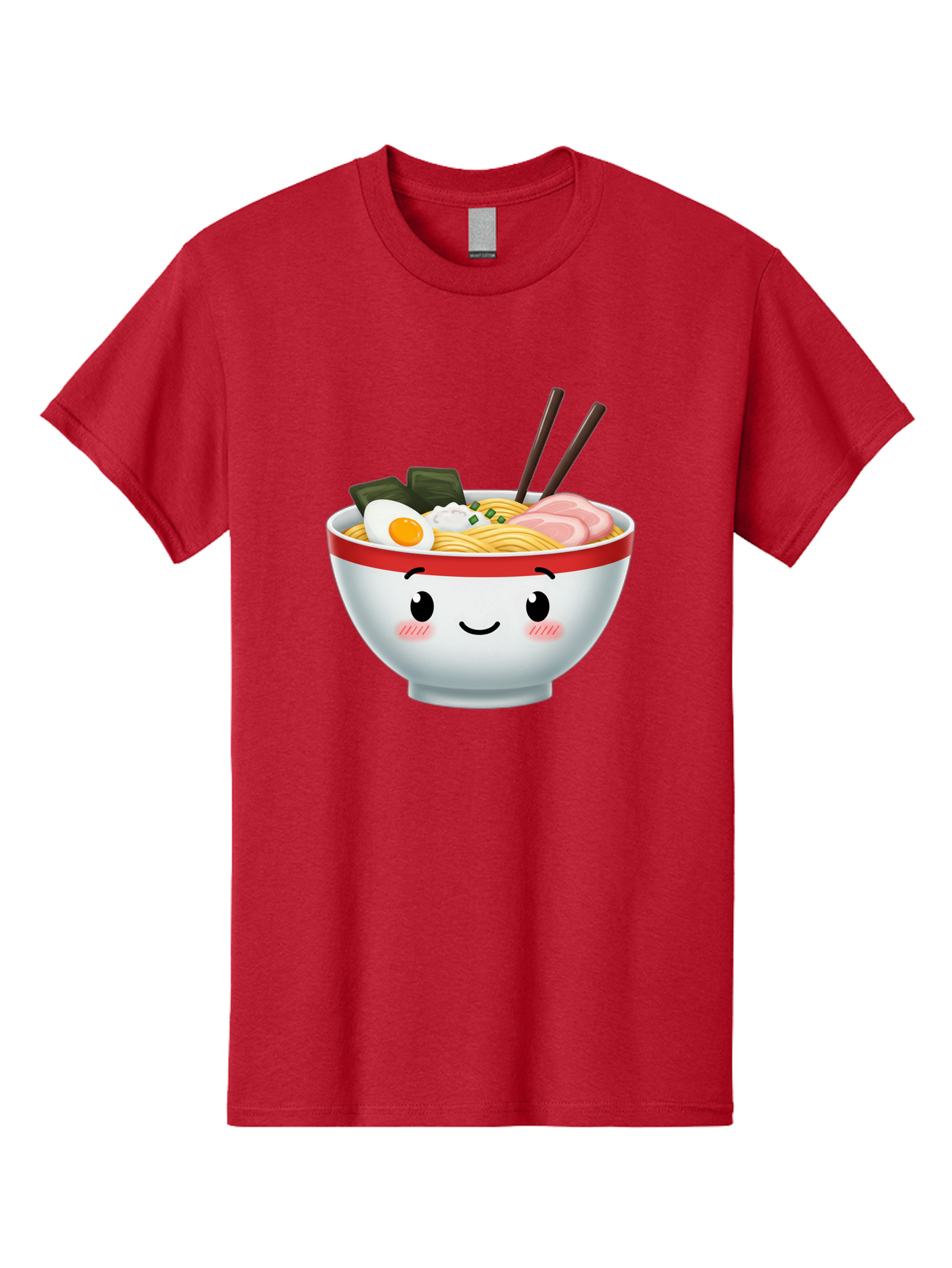 Ramen-Bowl-4 Men'S Graphic Tee, 100% Cotton, Comfortable Casual Summer Wear, Machine Washable, Japanese Ramen, Steaming Hot Noodles, Boiled Egg, Seaweed, Pork Slices, Chopsticks, Kawaii Cartoon, Foodie, Tasty Meal, Delicious Cuisine, Bae709 6
