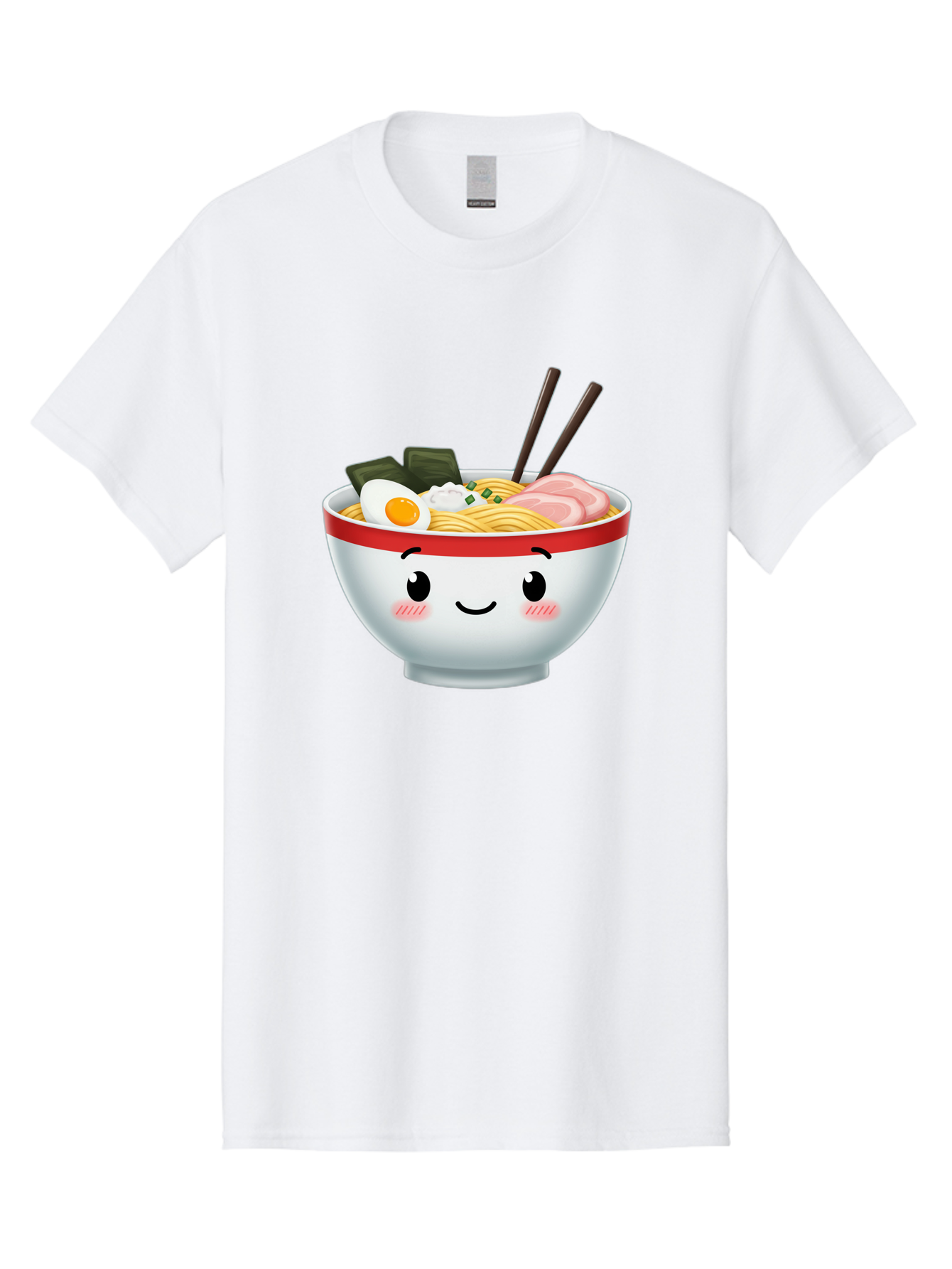 Ramen-Bowl-4 Men'S Graphic Tee, 100% Cotton, Comfortable Casual Summer Wear, Machine Washable, Japanese Ramen, Steaming Hot Noodles, Boiled Egg, Seaweed, Pork Slices, Chopsticks, Kawaii Cartoon, Foodie, Tasty Meal, Delicious Cuisine, Bae709 12