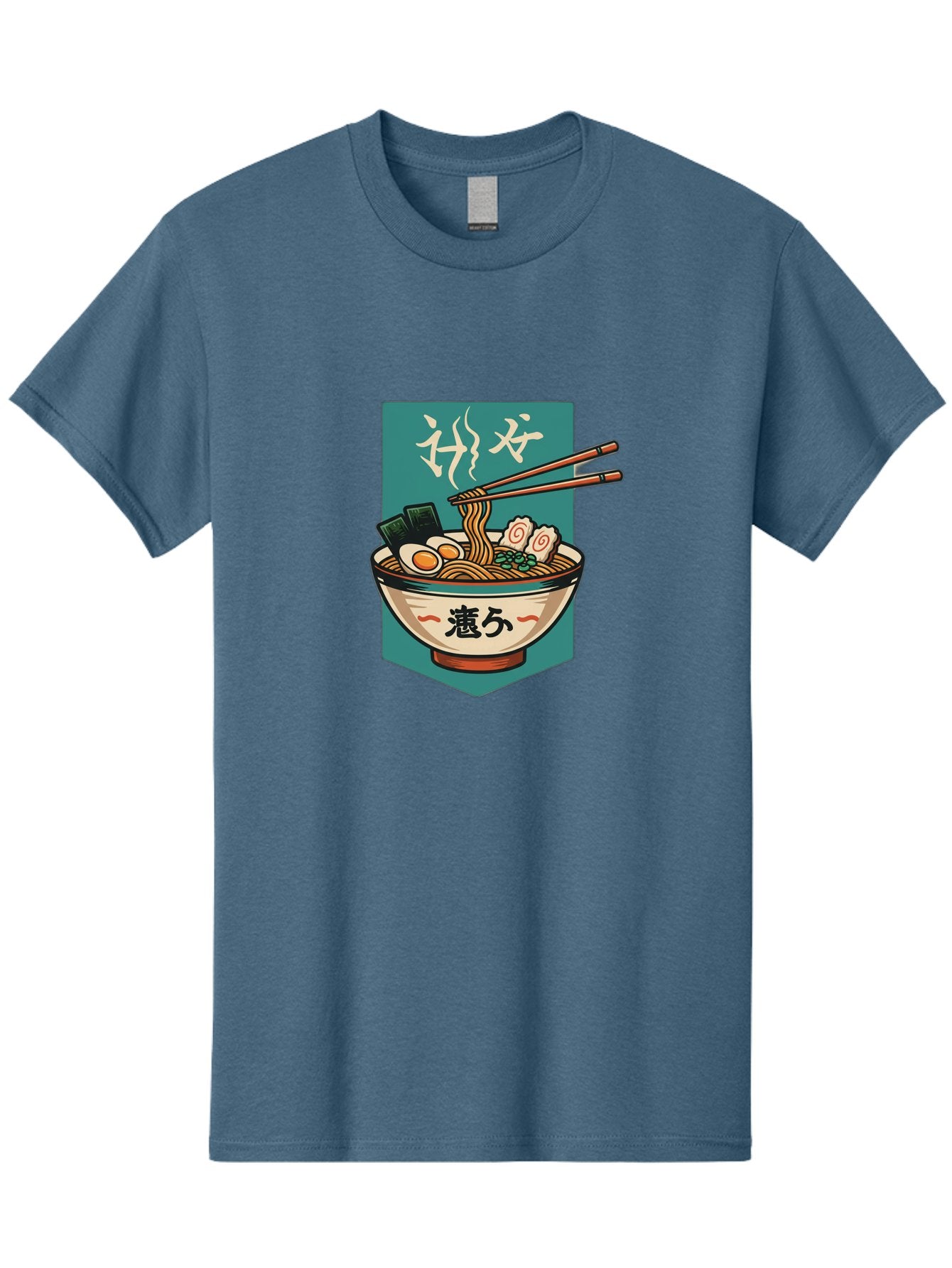 Ramen-Bowl-5 Men'S Graphic Tee, 100% Cotton, Comfortable Casual Summer Wear, Machine Washable, Steaming Bowl Of Ramen, Japanese Cuisine, Noodle Soup, Chopsticks, Egg, Seaweed, Pork Slices, Savory Dish, Comfort Food, Asian Flavors Bae710