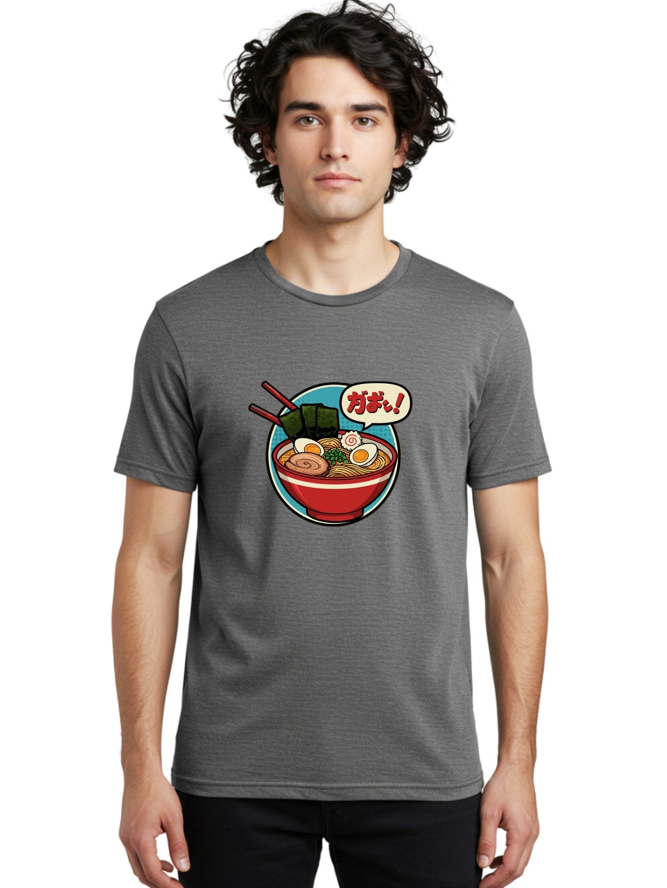 Ramen-Bowl-6 Men'S Graphic Tee, 100% Cotton, Comfortable Casual Summer Wear, Machine Washable, Ramen, Bowl Of Noodles, Japanese Cuisine, Egg, Seaweed, Food Illustration, Cartoon-Style, Chopsticks, Spiral Pattern, Boiled Egg, Savory Dish Bae711 21
