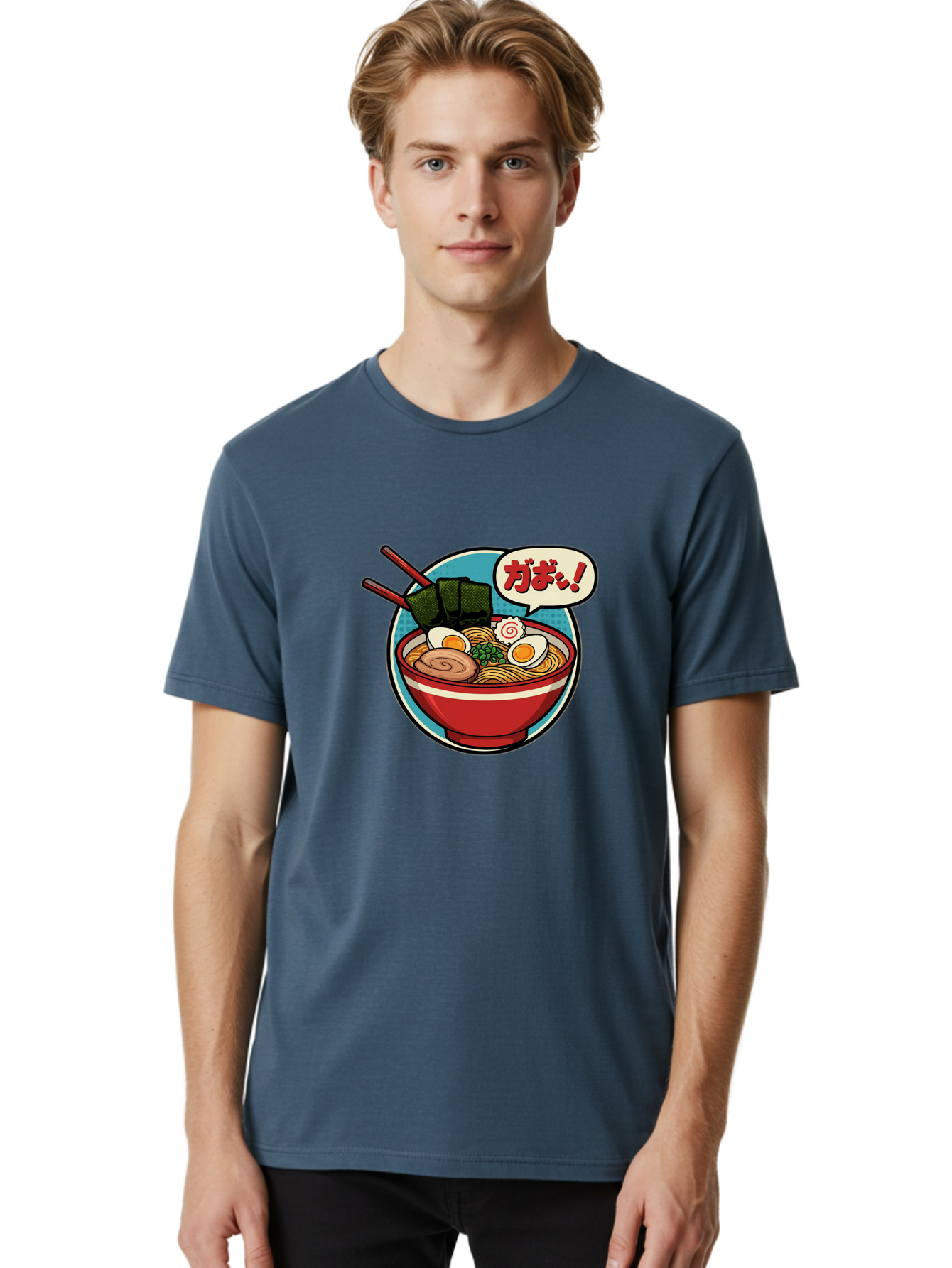 Ramen-Bowl-6 Men'S Graphic Tee, 100% Cotton, Comfortable Casual Summer Wear, Machine Washable, Ramen, Bowl Of Noodles, Japanese Cuisine, Egg, Seaweed, Food Illustration, Cartoon-Style, Chopsticks, Spiral Pattern, Boiled Egg, Savory Dish Bae711 21