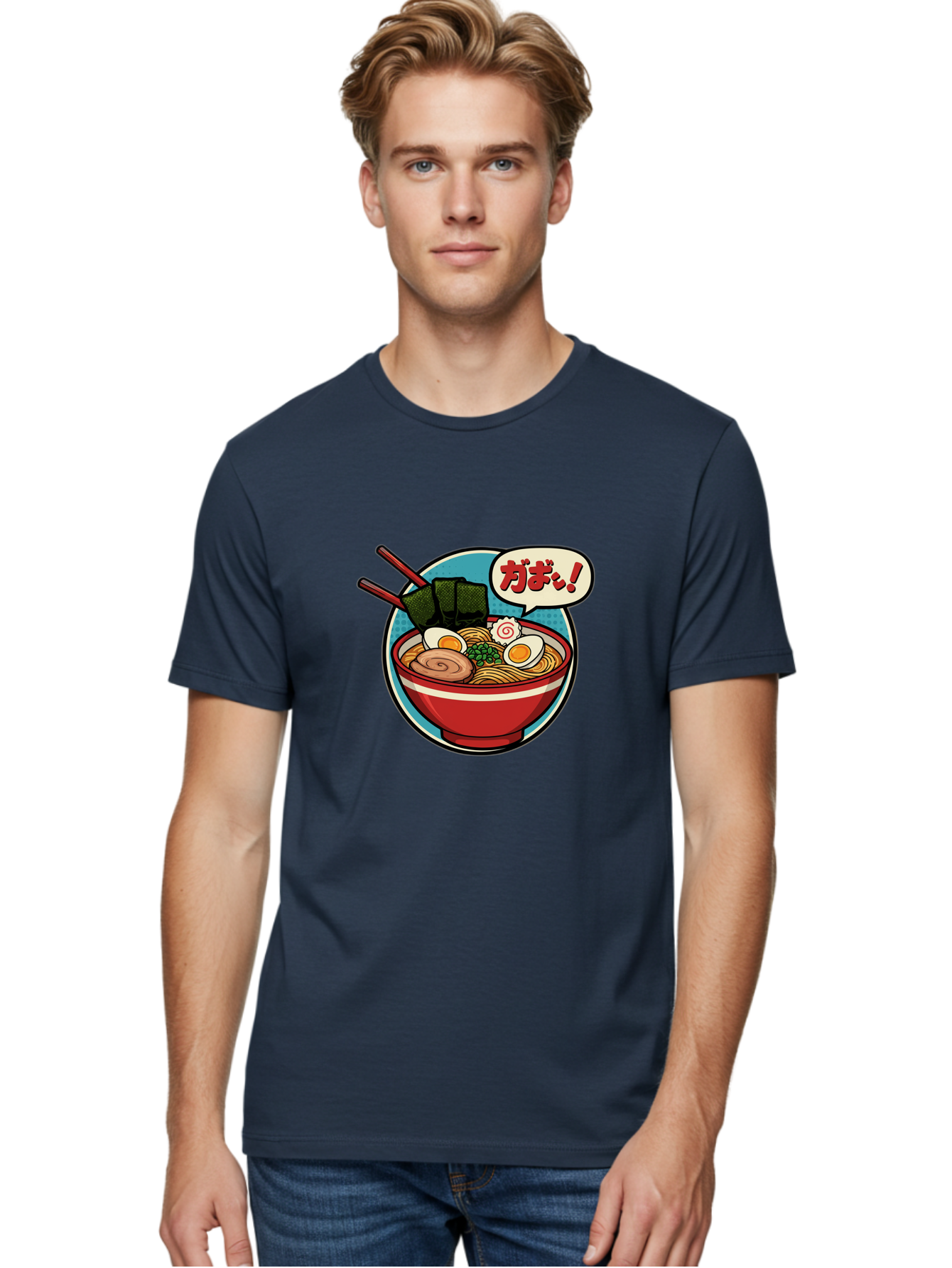 Ramen-Bowl-6 Men'S Graphic Tee, 100% Cotton, Comfortable Casual Summer Wear, Machine Washable, Ramen, Bowl Of Noodles, Japanese Cuisine, Egg, Seaweed, Food Illustration, Cartoon-Style, Chopsticks, Spiral Pattern, Boiled Egg, Savory Dish Bae711 27