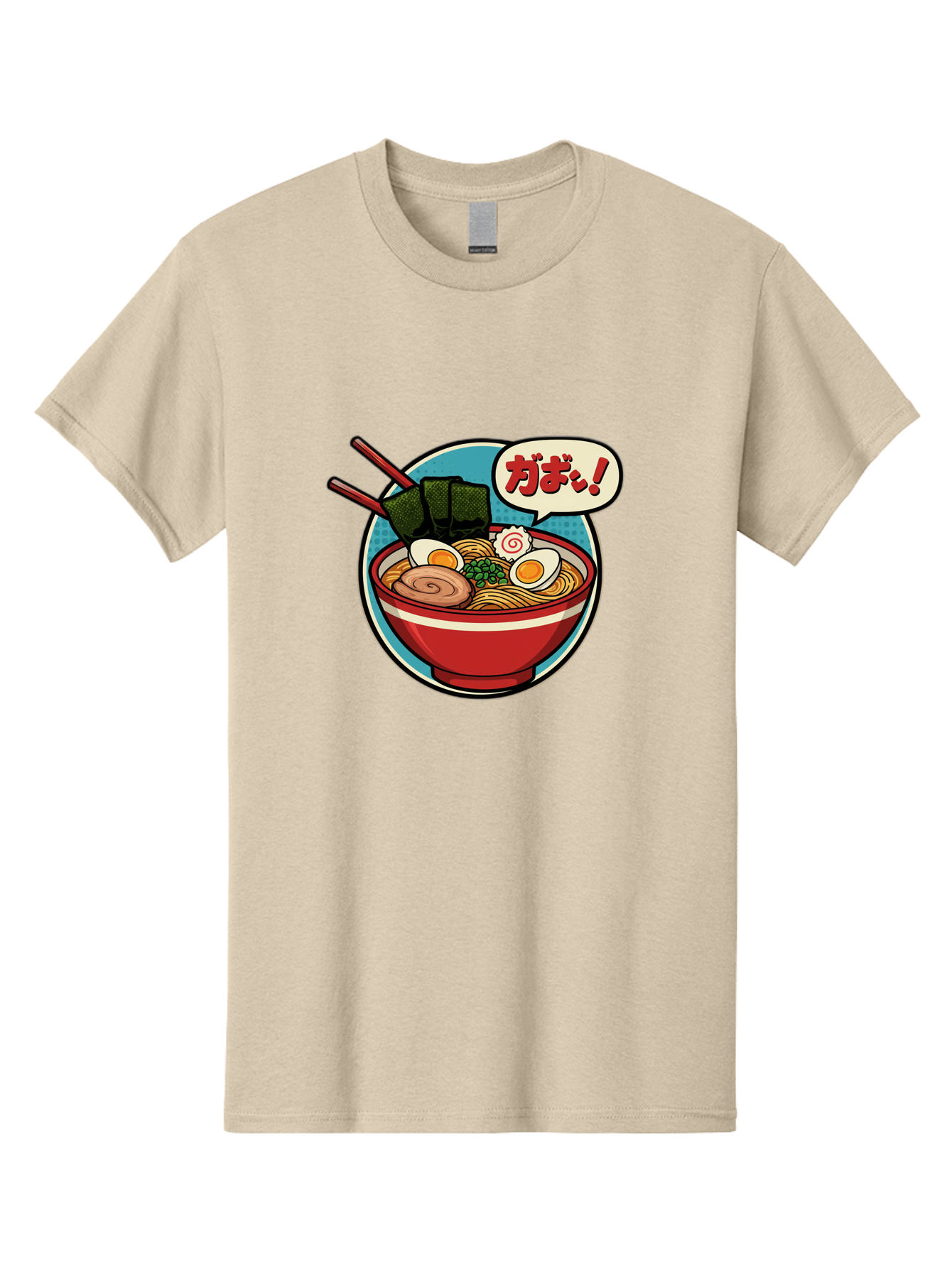 Ramen-Bowl-6 Men'S Graphic Tee, 100% Cotton, Comfortable Casual Summer Wear, Machine Washable, Ramen, Bowl Of Noodles, Japanese Cuisine, Egg, Seaweed, Food Illustration, Cartoon-Style, Chopsticks, Spiral Pattern, Boiled Egg, Savory Dish Bae711 4