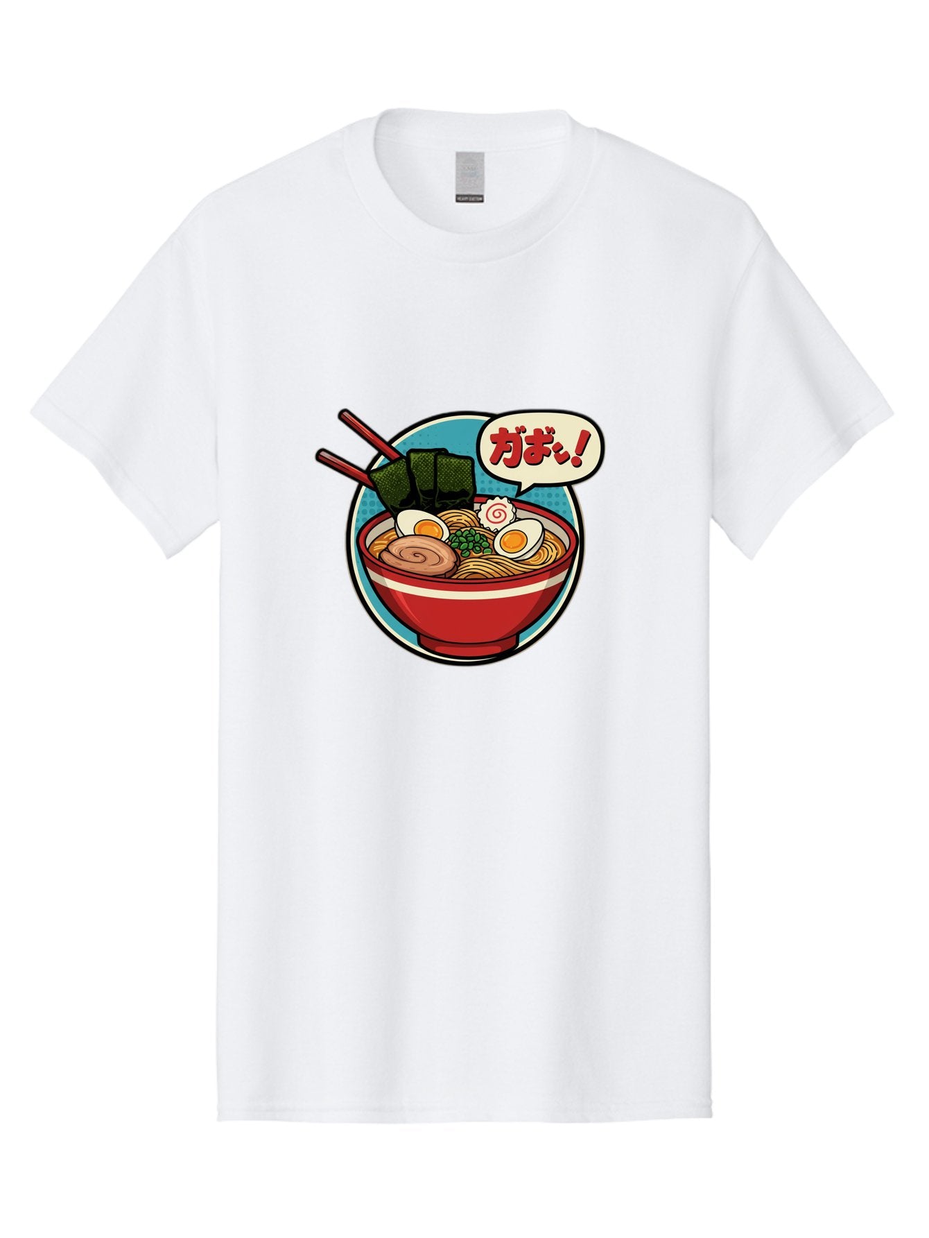 Ramen-Bowl-6 Men'S Graphic Tee, 100% Cotton, Comfortable Casual Summer Wear, Machine Washable, Ramen, Bowl Of Noodles, Japanese Cuisine, Egg, Seaweed, Food Illustration, Cartoon-Style, Chopsticks, Spiral Pattern, Boiled Egg, Savory Dish Bae711