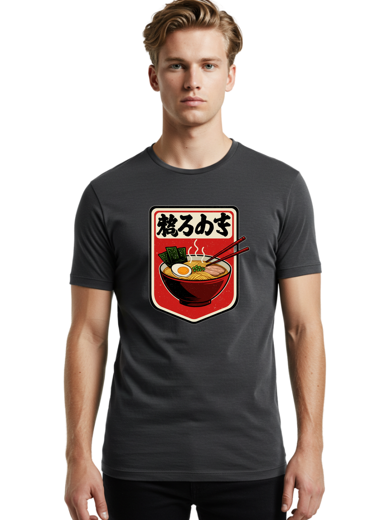 Ramen-Bowl-Aesthetic Men'S Graphic Tee, 100% Cotton, Comfortable Casual Summer Wear, Machine Washable, Steaming Hot Ramen, Japanese Cuisine, Noodle Soup, Egg And Seaweed Toppings, Chopsticks, Kakarou Mushi, Savory Broth, Asian Food, Bae712 20