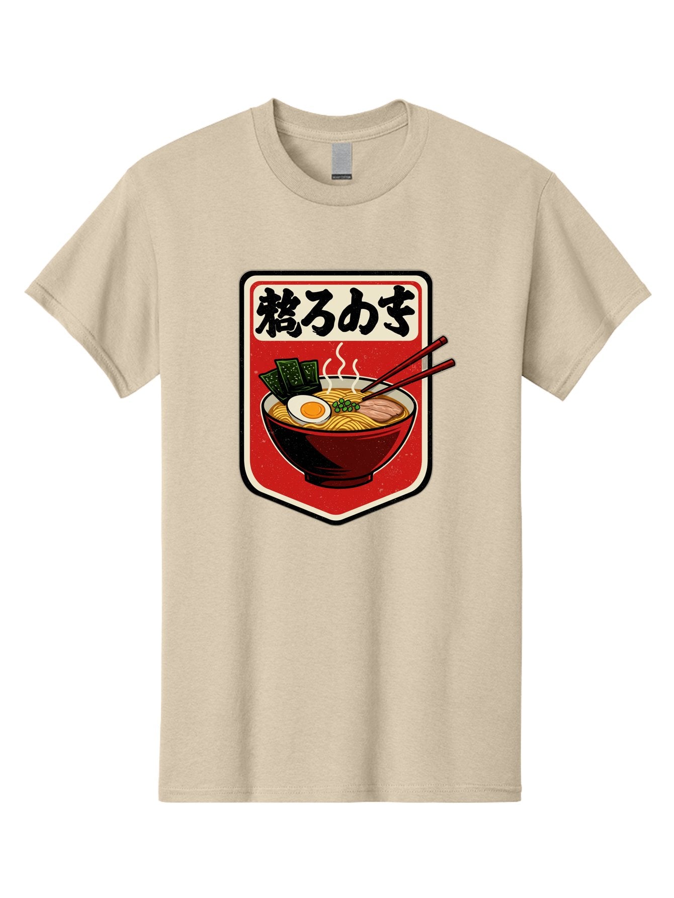 Ramen-Bowl-Aesthetic Men'S Graphic Tee, 100% Cotton, Comfortable Casual Summer Wear, Machine Washable, Steaming Hot Ramen, Japanese Cuisine, Noodle Soup, Egg And Seaweed Toppings, Chopsticks, Kakarou Mushi, Savory Broth, Asian Food, Bae712 5
