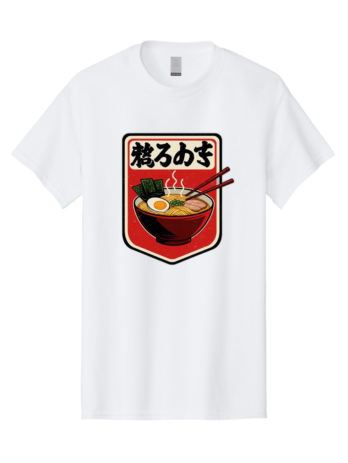Ramen-Bowl-Aesthetic Men'S Graphic Tee, 100% Cotton, Comfortable Casual Summer Wear, Machine Washable, Steaming Hot Ramen, Japanese Cuisine, Noodle Soup, Egg And Seaweed Toppings, Chopsticks, Kakarou Mushi, Savory Broth, Asian Food, Bae712 4