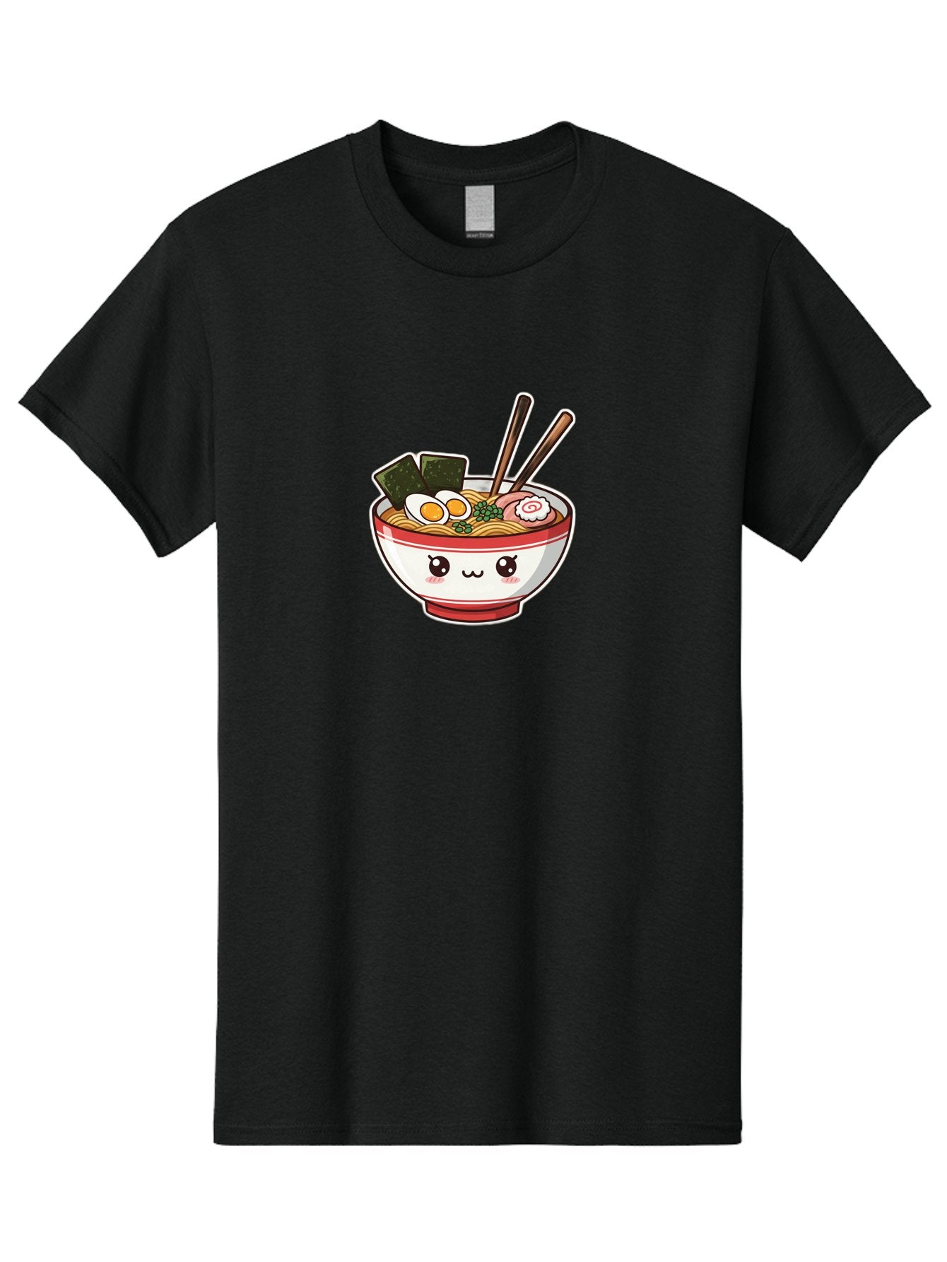 Ramen-Noodle-Bowl-1 Men'S Graphic Tee, 100% Cotton, Comfortable Casual Summer Wear, Machine Washable, Bowl Of Ramen, Steaming Noodles, Soft-Boiled Egg, Seaweed, Cartoon Bowl, Kawaii Food, Japanese Cuisine, Cute Illustration, Foodie Graphics, Bae714 9