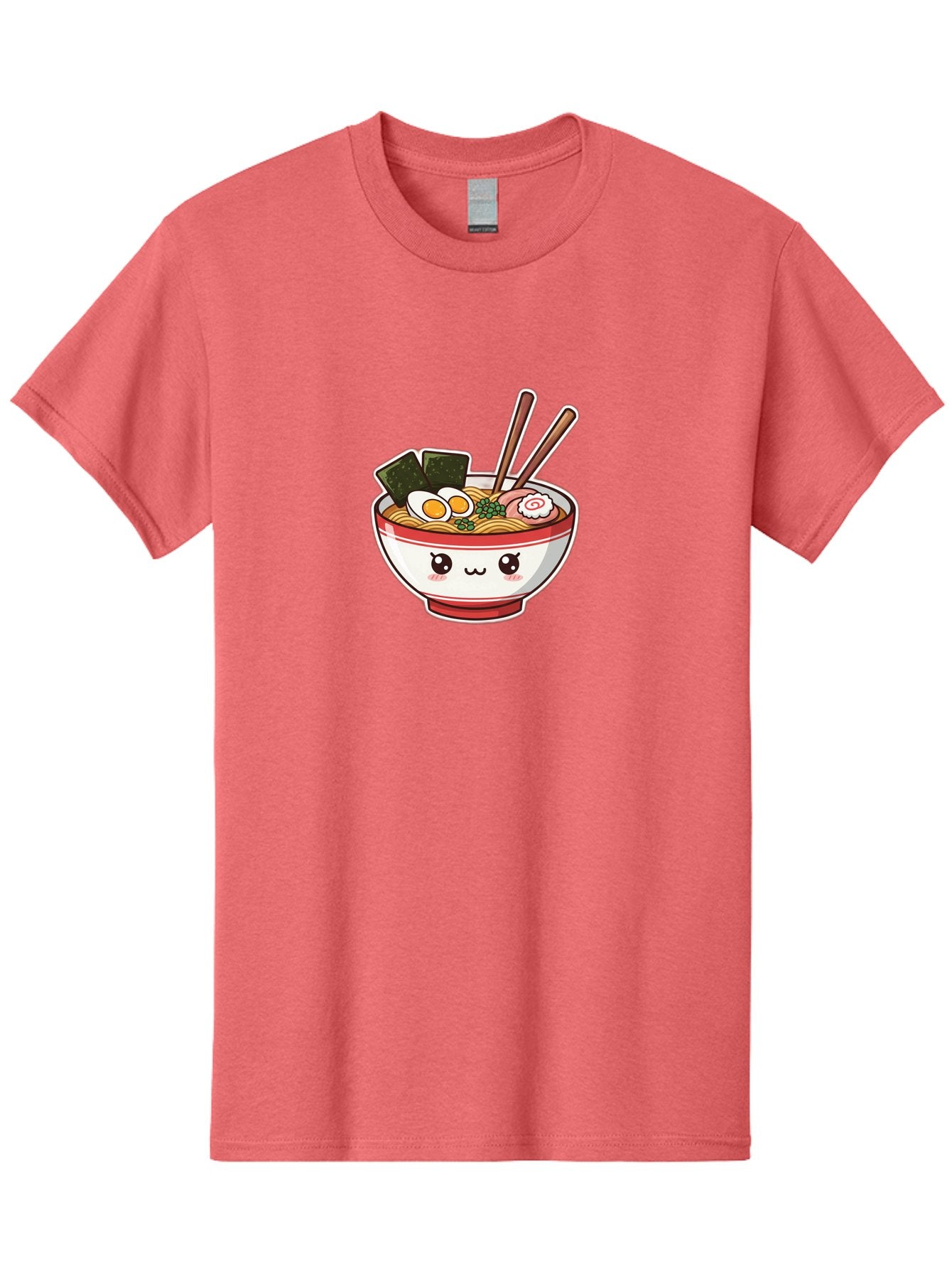 Ramen-Noodle-Bowl-1 Men'S Graphic Tee, 100% Cotton, Comfortable Casual Summer Wear, Machine Washable, Bowl Of Ramen, Steaming Noodles, Soft-Boiled Egg, Seaweed, Cartoon Bowl, Kawaii Food, Japanese Cuisine, Cute Illustration, Foodie Graphics, Bae714 11