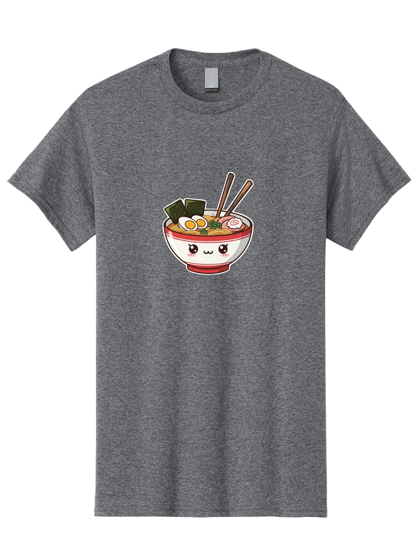 Ramen-Noodle-Bowl-1 Men'S Graphic Tee, 100% Cotton, Comfortable Casual Summer Wear, Machine Washable, Bowl Of Ramen, Steaming Noodles, Soft-Boiled Egg, Seaweed, Cartoon Bowl, Kawaii Food, Japanese Cuisine, Cute Illustration, Foodie Graphics, Bae714 3