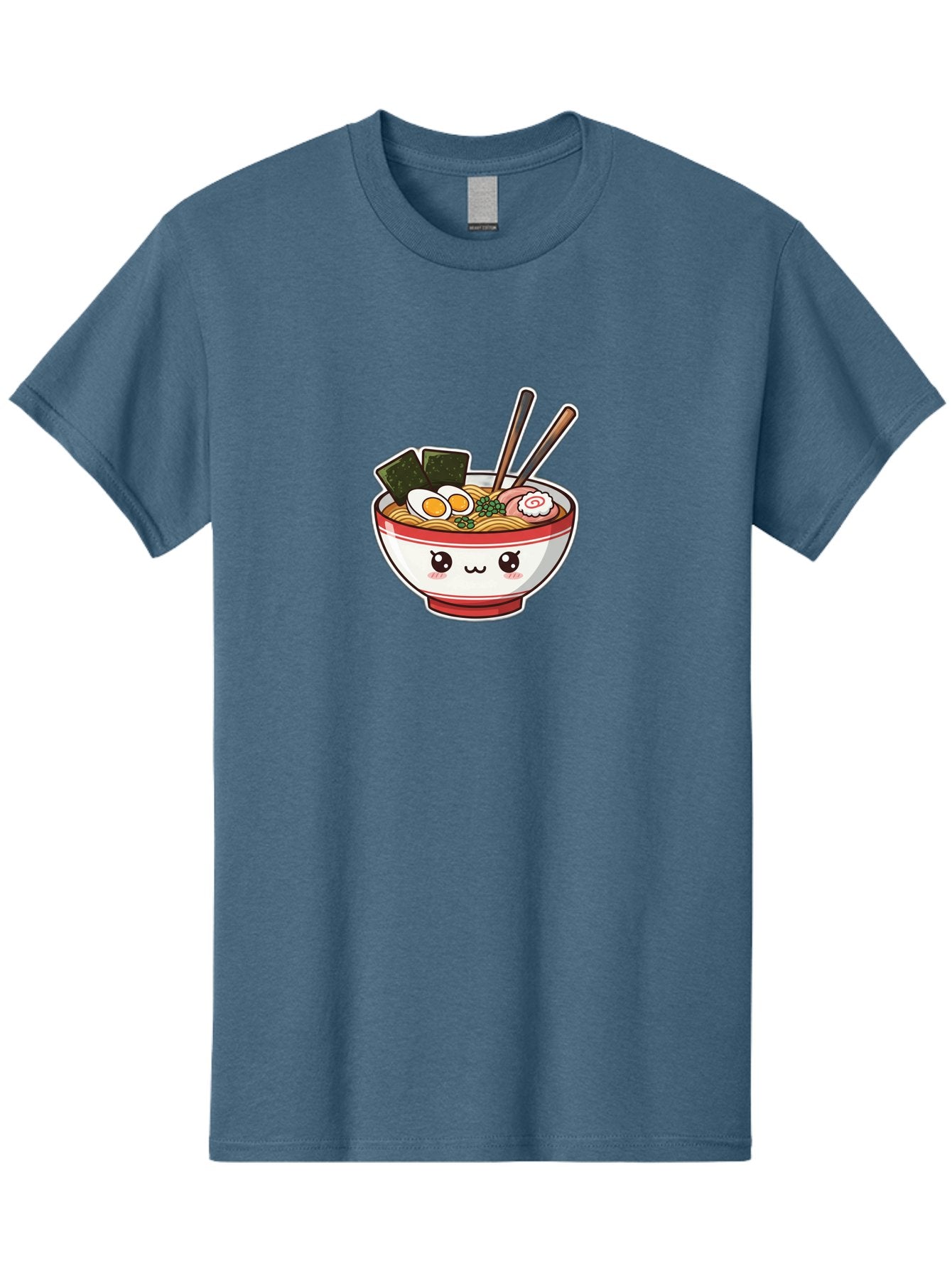 Ramen-Noodle-Bowl-1 Men'S Graphic Tee, 100% Cotton, Comfortable Casual Summer Wear, Machine Washable, Bowl Of Ramen, Steaming Noodles, Soft-Boiled Egg, Seaweed, Cartoon Bowl, Kawaii Food, Japanese Cuisine, Cute Illustration, Foodie Graphics, Bae714 5