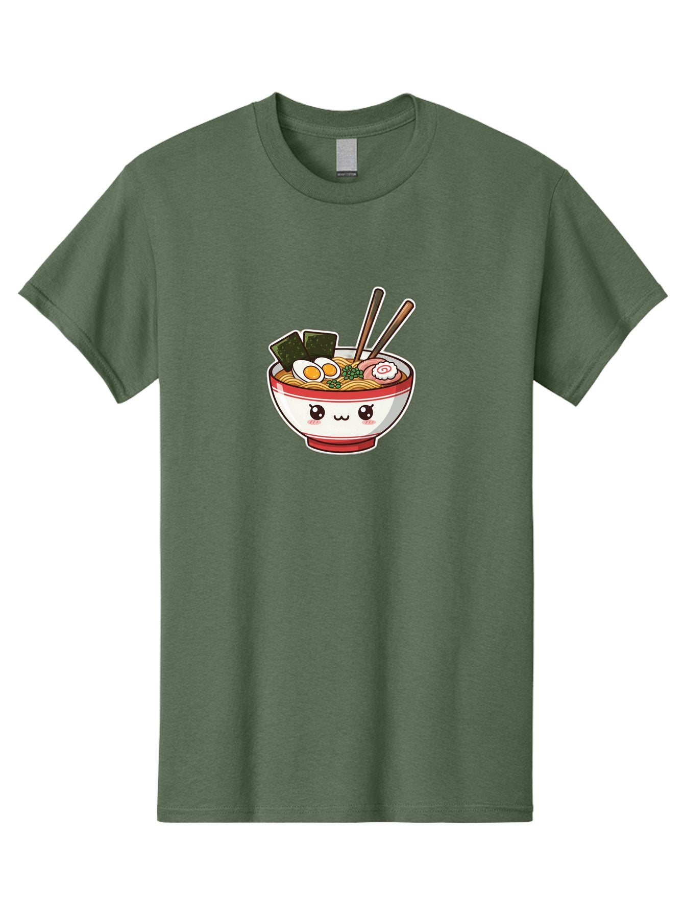 Ramen-Noodle-Bowl-1 Men'S Graphic Tee, 100% Cotton, Comfortable Casual Summer Wear, Machine Washable, Bowl Of Ramen, Steaming Noodles, Soft-Boiled Egg, Seaweed, Cartoon Bowl, Kawaii Food, Japanese Cuisine, Cute Illustration, Foodie Graphics, Bae714 14