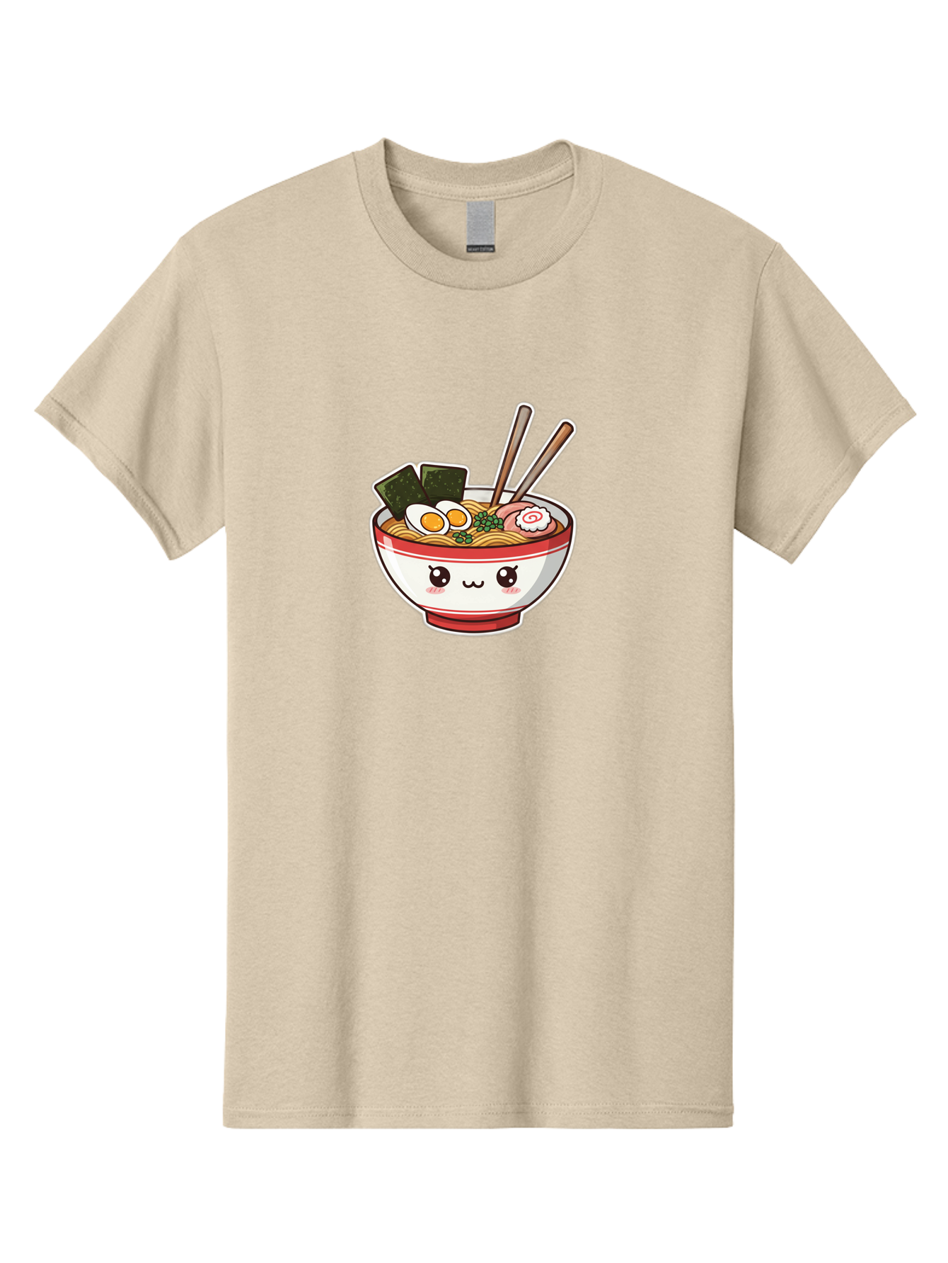 Ramen-Noodle-Bowl-1 Men'S Graphic Tee, 100% Cotton, Comfortable Casual Summer Wear, Machine Washable, Bowl Of Ramen, Steaming Noodles, Soft-Boiled Egg, Seaweed, Cartoon Bowl, Kawaii Food, Japanese Cuisine, Cute Illustration, Foodie Graphics, Bae714 3