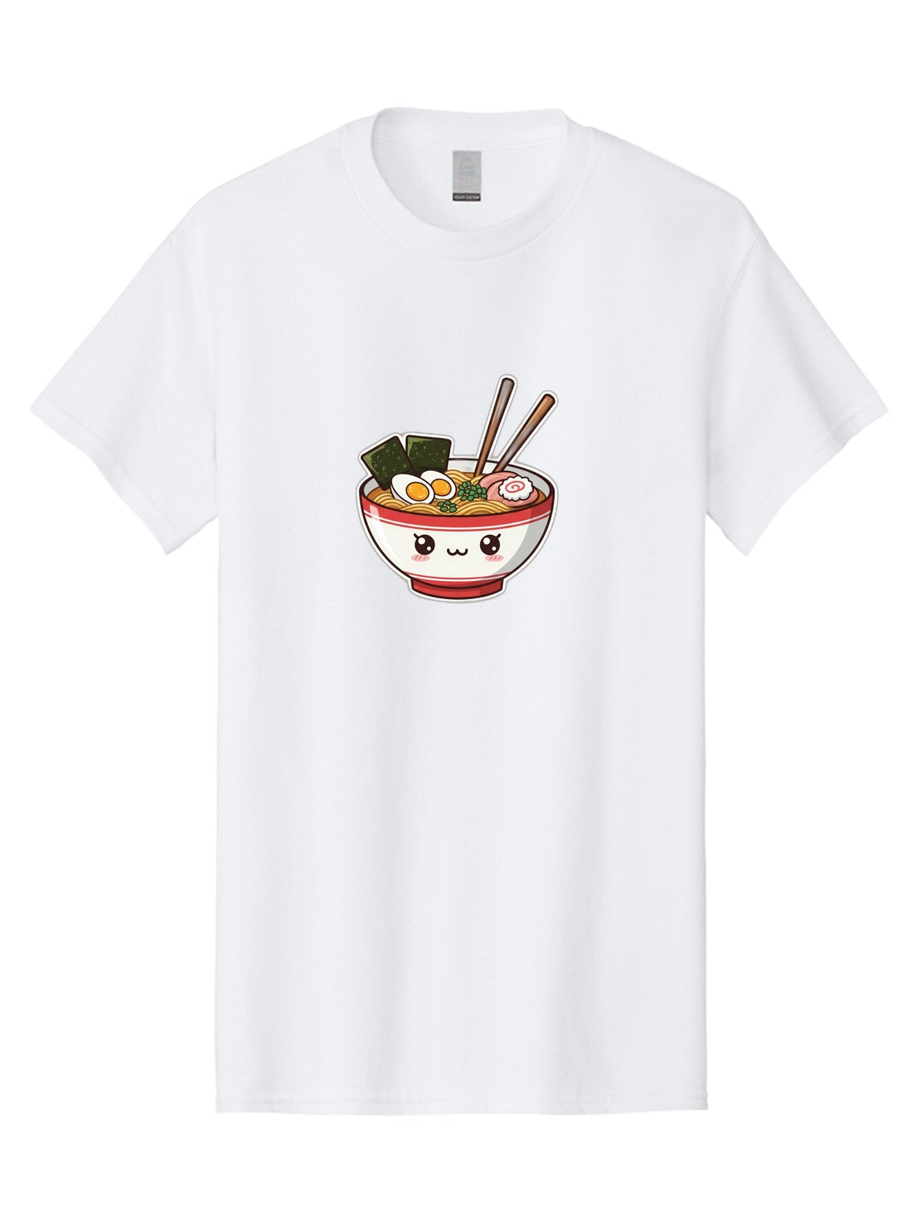 Ramen-Noodle-Bowl-1 Men'S Graphic Tee, 100% Cotton, Comfortable Casual Summer Wear, Machine Washable, Bowl Of Ramen, Steaming Noodles, Soft-Boiled Egg, Seaweed, Cartoon Bowl, Kawaii Food, Japanese Cuisine, Cute Illustration, Foodie Graphics, Bae714 13