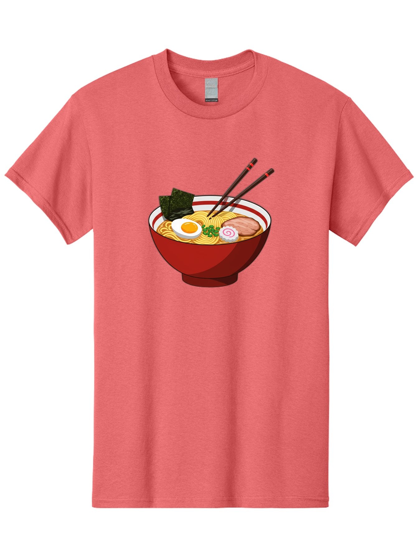 Ramen-Noodle-Bowl-2 Men'S Graphic Tee, 100% Cotton, Comfortable Casual Summer Wear, Machine Washable, Steaming Bowl Of Ramen, Japanese Noodle Soup, Boiled Egg, Sliced Pork, Seaweed, Green Onions, Chopsticks, Asian Cuisine, Noodle Dish, Bae715 15