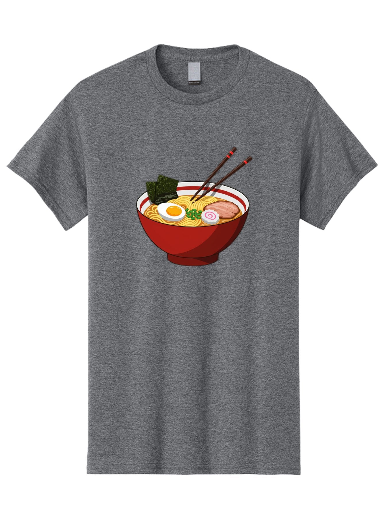 Ramen-Noodle-Bowl-2 Men'S Graphic Tee, 100% Cotton, Comfortable Casual Summer Wear, Machine Washable, Steaming Bowl Of Ramen, Japanese Noodle Soup, Boiled Egg, Sliced Pork, Seaweed, Green Onions, Chopsticks, Asian Cuisine, Noodle Dish, Bae715 5