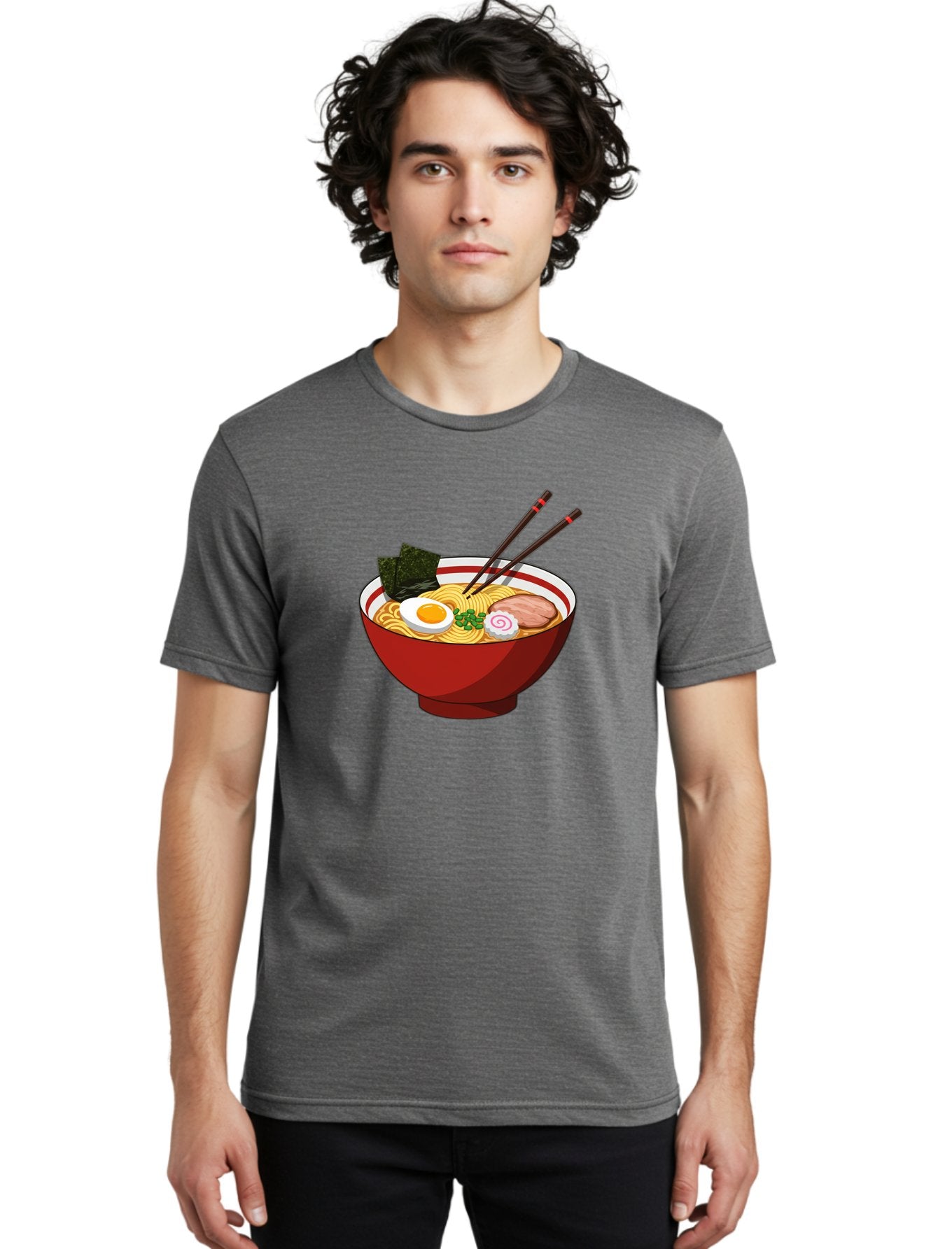 Ramen-Noodle-Bowl-2 Men'S Graphic Tee, 100% Cotton, Comfortable Casual Summer Wear, Machine Washable, Steaming Bowl Of Ramen, Japanese Noodle Soup, Boiled Egg, Sliced Pork, Seaweed, Green Onions, Chopsticks, Asian Cuisine, Noodle Dish, Bae715 23