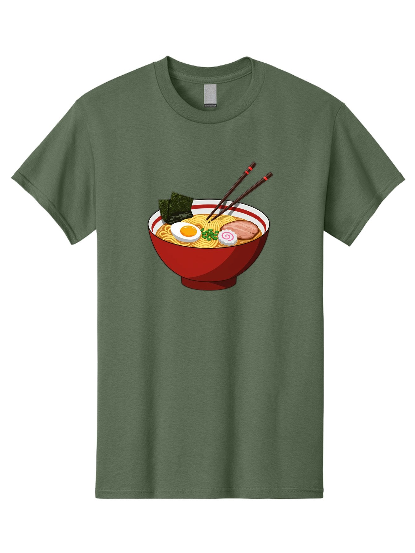 Ramen-Noodle-Bowl-2 Men'S Graphic Tee, 100% Cotton, Comfortable Casual Summer Wear, Machine Washable, Steaming Bowl Of Ramen, Japanese Noodle Soup, Boiled Egg, Sliced Pork, Seaweed, Green Onions, Chopsticks, Asian Cuisine, Noodle Dish, Bae715 10