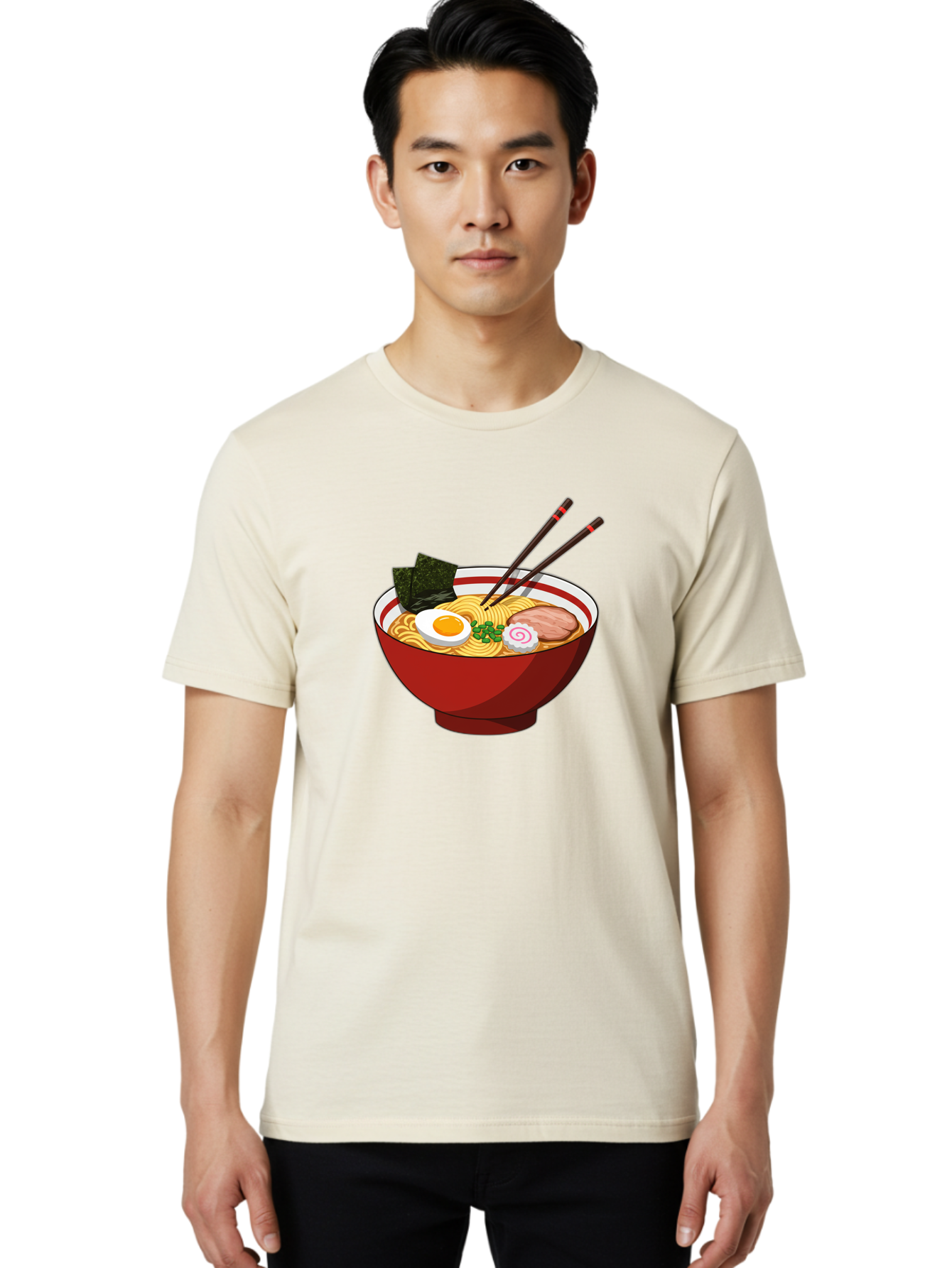 Ramen-Noodle-Bowl-2 Men'S Graphic Tee, 100% Cotton, Comfortable Casual Summer Wear, Machine Washable, Steaming Bowl Of Ramen, Japanese Noodle Soup, Boiled Egg, Sliced Pork, Seaweed, Green Onions, Chopsticks, Asian Cuisine, Noodle Dish, Bae715 19