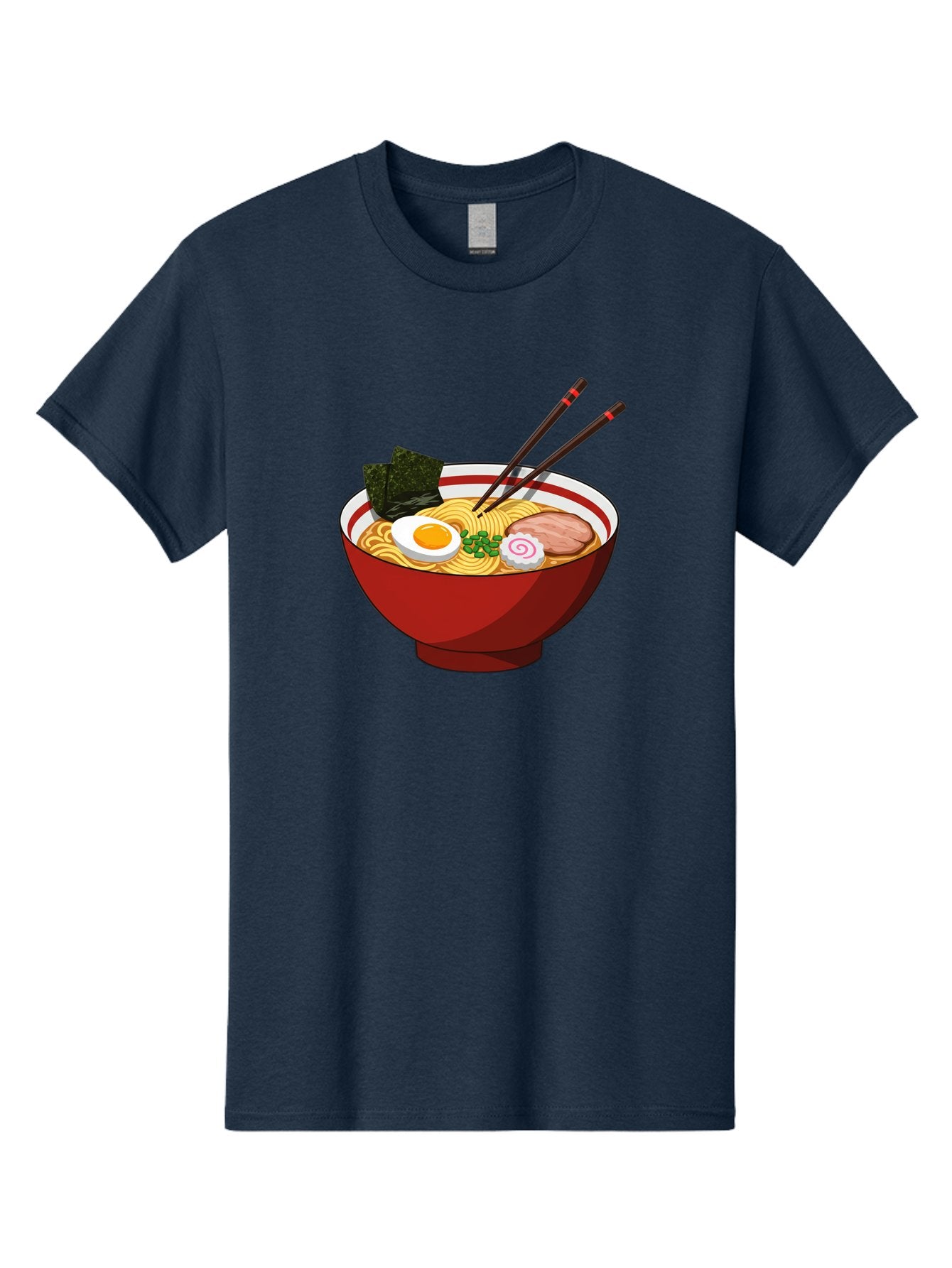 Ramen-Noodle-Bowl-2 Men'S Graphic Tee, 100% Cotton, Comfortable Casual Summer Wear, Machine Washable, Steaming Bowl Of Ramen, Japanese Noodle Soup, Boiled Egg, Sliced Pork, Seaweed, Green Onions, Chopsticks, Asian Cuisine, Noodle Dish, Bae715 9