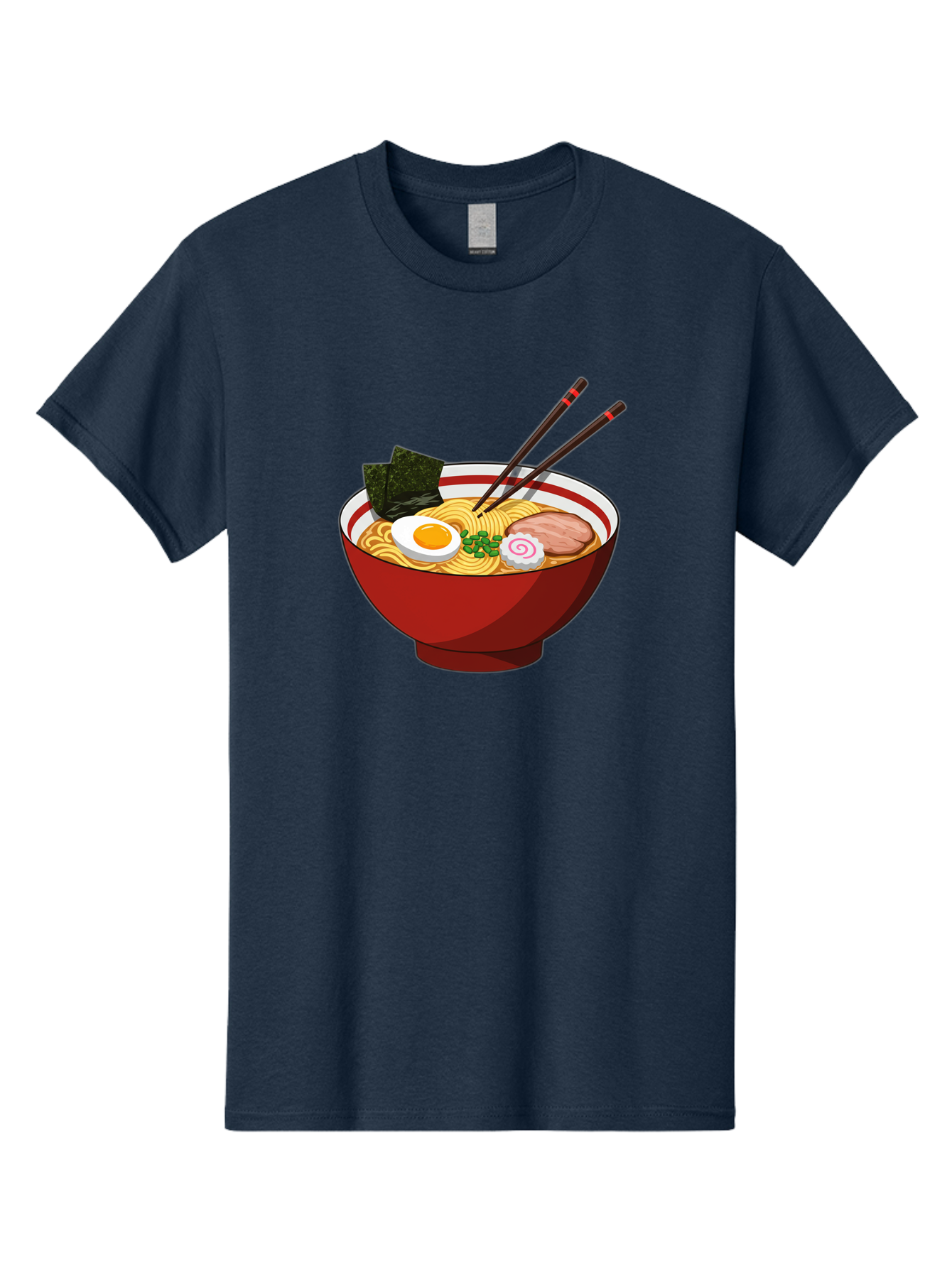 Ramen-Noodle-Bowl-2 Men'S Graphic Tee, 100% Cotton, Comfortable Casual Summer Wear, Machine Washable, Steaming Bowl Of Ramen, Japanese Noodle Soup, Boiled Egg, Sliced Pork, Seaweed, Green Onions, Chopsticks, Asian Cuisine, Noodle Dish, Bae715 5