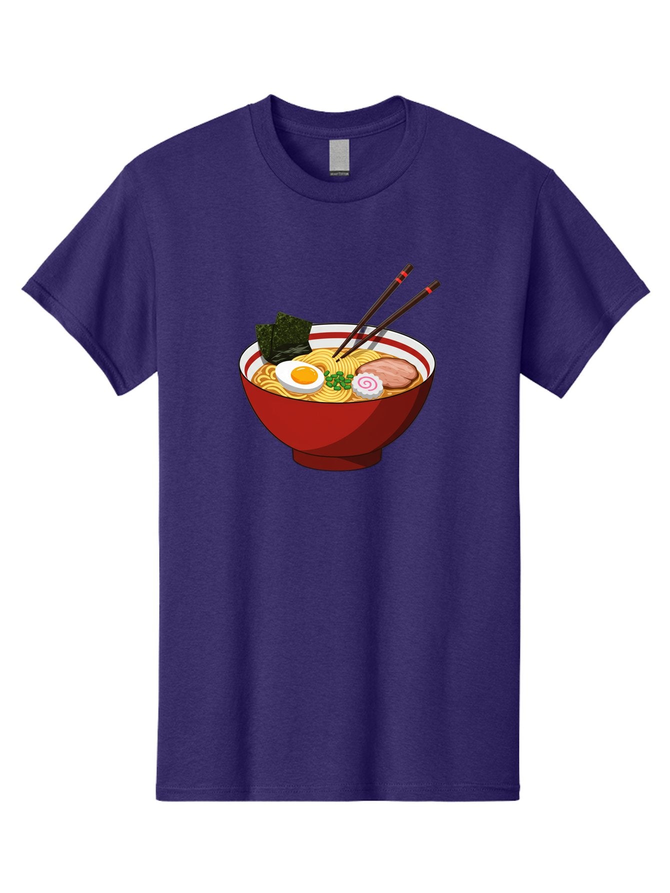 Ramen-Noodle-Bowl-2 Men'S Graphic Tee, 100% Cotton, Comfortable Casual Summer Wear, Machine Washable, Steaming Bowl Of Ramen, Japanese Noodle Soup, Boiled Egg, Sliced Pork, Seaweed, Green Onions, Chopsticks, Asian Cuisine, Noodle Dish, Bae715 4