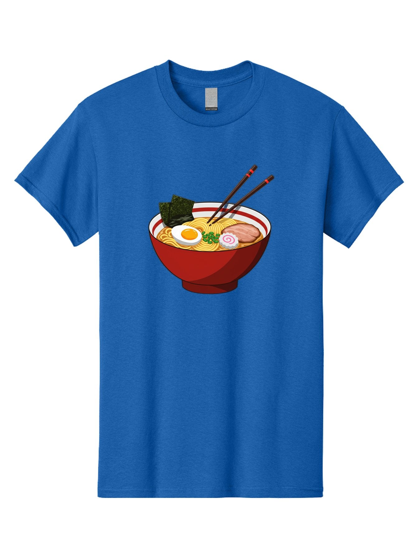 Ramen-Noodle-Bowl-2 Men'S Graphic Tee, 100% Cotton, Comfortable Casual Summer Wear, Machine Washable, Steaming Bowl Of Ramen, Japanese Noodle Soup, Boiled Egg, Sliced Pork, Seaweed, Green Onions, Chopsticks, Asian Cuisine, Noodle Dish, Bae715 3