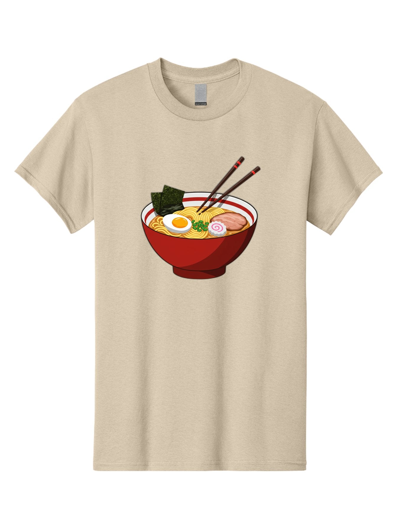 Ramen-Noodle-Bowl-2 Men'S Graphic Tee, 100% Cotton, Comfortable Casual Summer Wear, Machine Washable, Steaming Bowl Of Ramen, Japanese Noodle Soup, Boiled Egg, Sliced Pork, Seaweed, Green Onions, Chopsticks, Asian Cuisine, Noodle Dish, Bae715 6