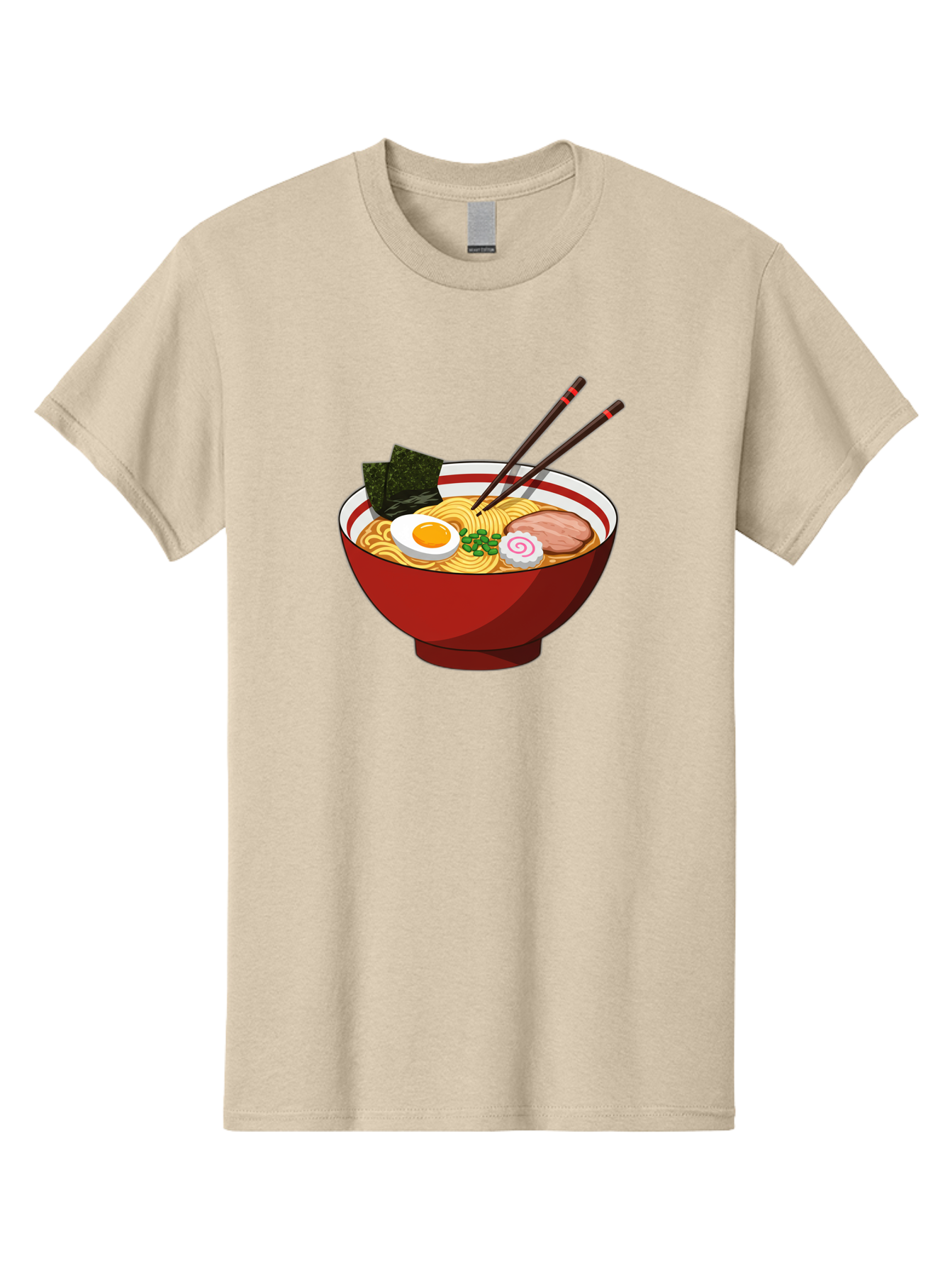 Ramen-Noodle-Bowl-2 Men'S Graphic Tee, 100% Cotton, Comfortable Casual Summer Wear, Machine Washable, Steaming Bowl Of Ramen, Japanese Noodle Soup, Boiled Egg, Sliced Pork, Seaweed, Green Onions, Chopsticks, Asian Cuisine, Noodle Dish, Bae715 7