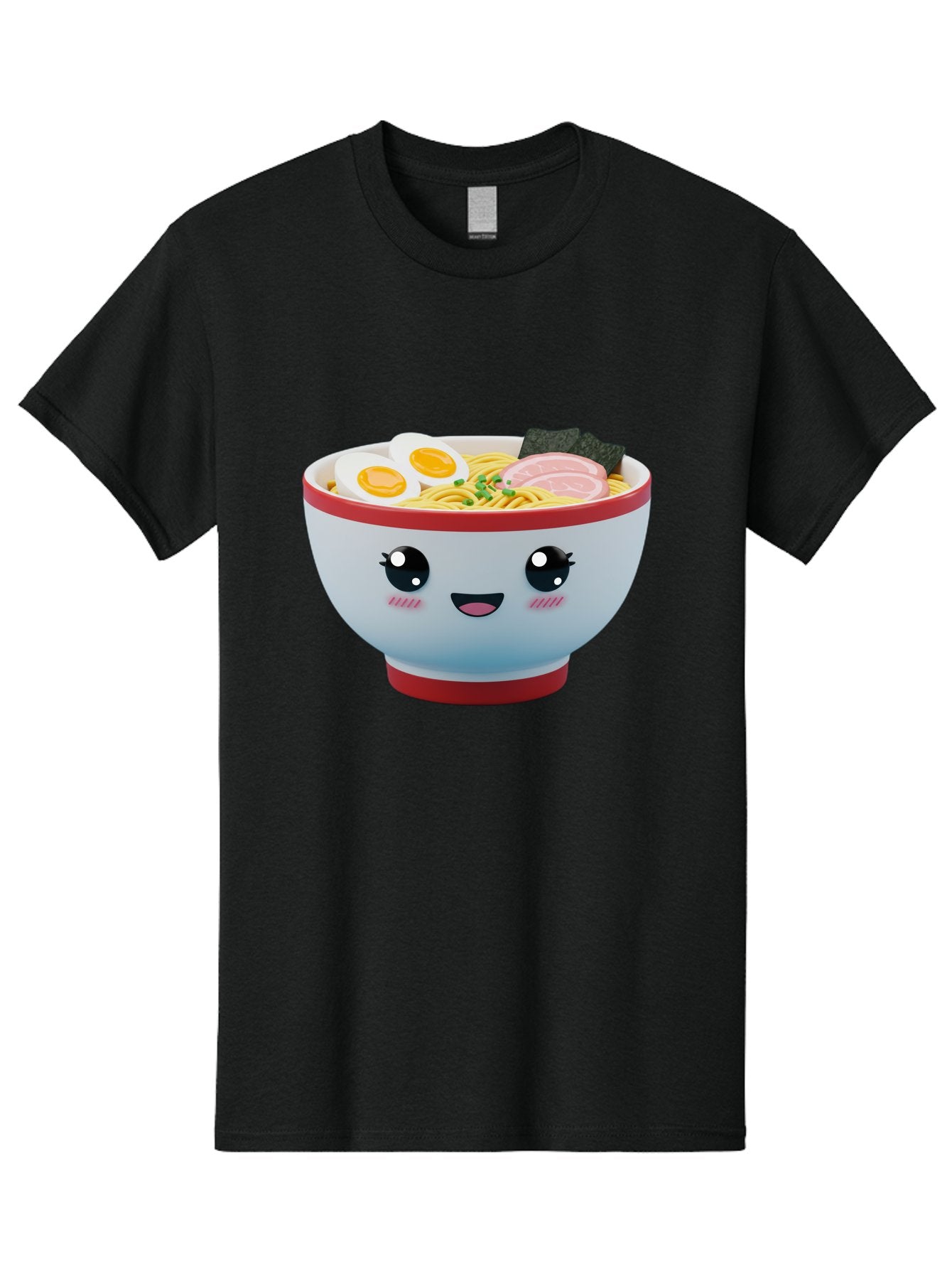 Ramen-Noodle-Bowl Men'S Graphic Tee, 100% Cotton, Comfortable Casual Summer Wear, Machine Washable, Kawaii Ramen Bowl, Cartoon Noodle Soup, Japanese Cuisine, Animated Food, Ramen Noodles, Boiled Egg, Seaweed, Sliced Ham, Cute Bowl, Bae716 9