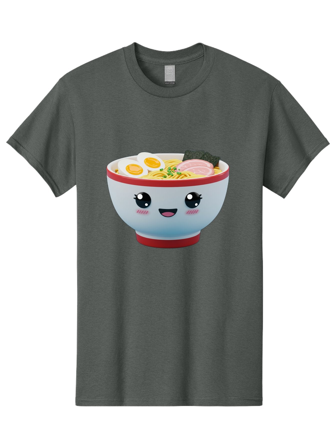 Ramen-Noodle-Bowl Men'S Graphic Tee, 100% Cotton, Comfortable Casual Summer Wear, Machine Washable, Kawaii Ramen Bowl, Cartoon Noodle Soup, Japanese Cuisine, Animated Food, Ramen Noodles, Boiled Egg, Seaweed, Sliced Ham, Cute Bowl, Bae716 6