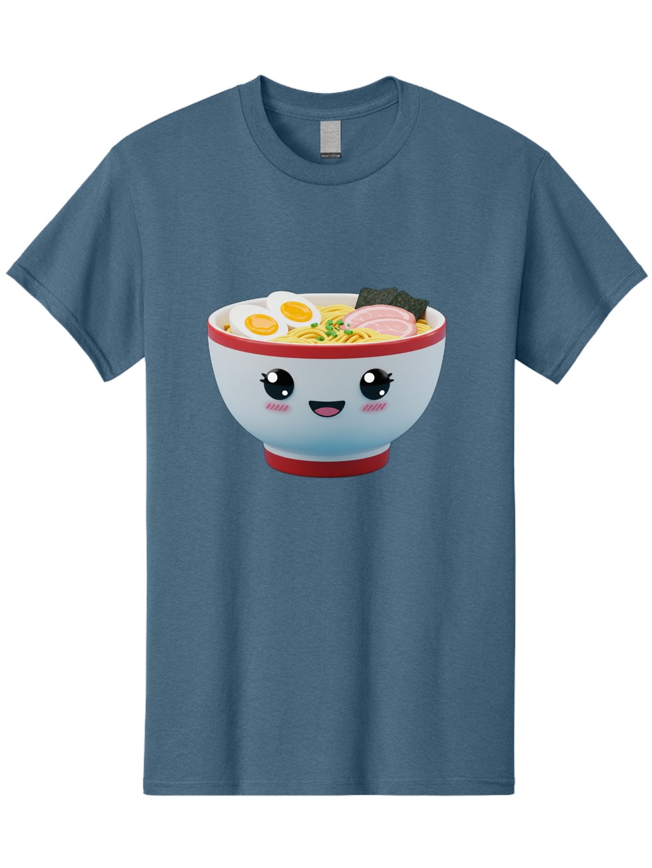 Ramen-Noodle-Bowl Men'S Graphic Tee, 100% Cotton, Comfortable Casual Summer Wear, Machine Washable, Kawaii Ramen Bowl, Cartoon Noodle Soup, Japanese Cuisine, Animated Food, Ramen Noodles, Boiled Egg, Seaweed, Sliced Ham, Cute Bowl, Bae716 14