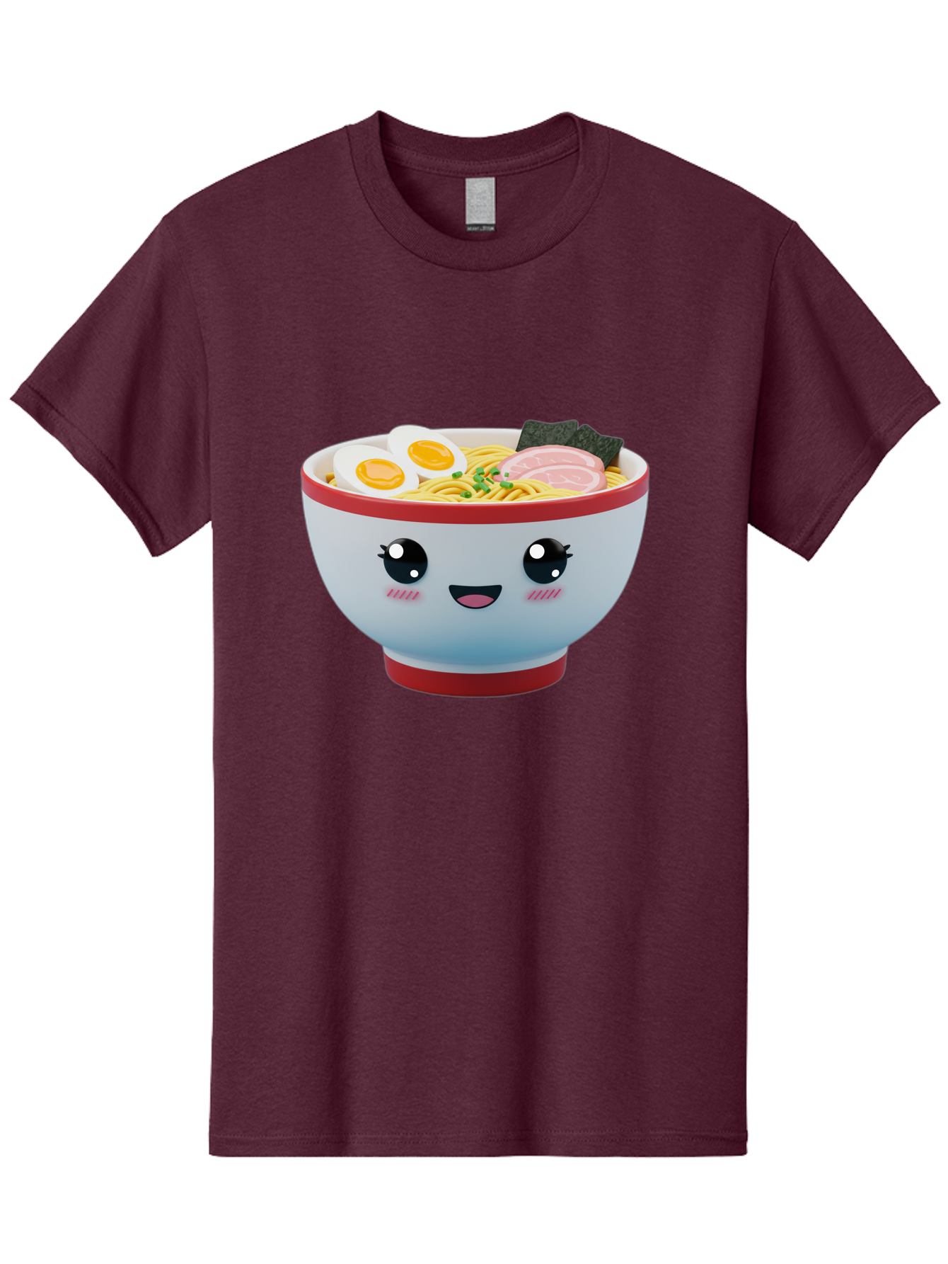 Ramen-Noodle-Bowl Men'S Graphic Tee, 100% Cotton, Comfortable Casual Summer Wear, Machine Washable, Kawaii Ramen Bowl, Cartoon Noodle Soup, Japanese Cuisine, Animated Food, Ramen Noodles, Boiled Egg, Seaweed, Sliced Ham, Cute Bowl, Bae716 13