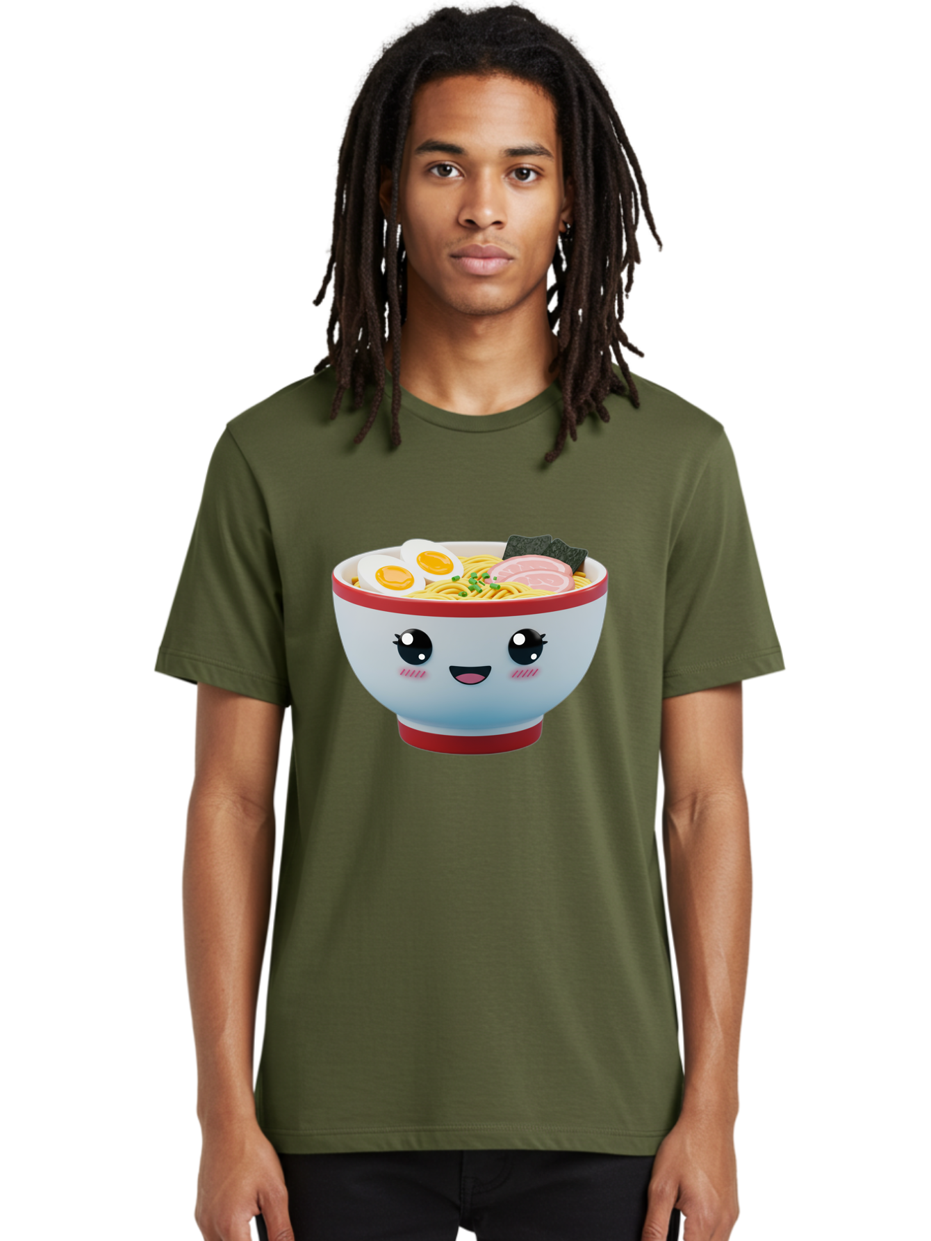 Ramen-Noodle-Bowl Men'S Graphic Tee, 100% Cotton, Comfortable Casual Summer Wear, Machine Washable, Kawaii Ramen Bowl, Cartoon Noodle Soup, Japanese Cuisine, Animated Food, Ramen Noodles, Boiled Egg, Seaweed, Sliced Ham, Cute Bowl, Bae716 19