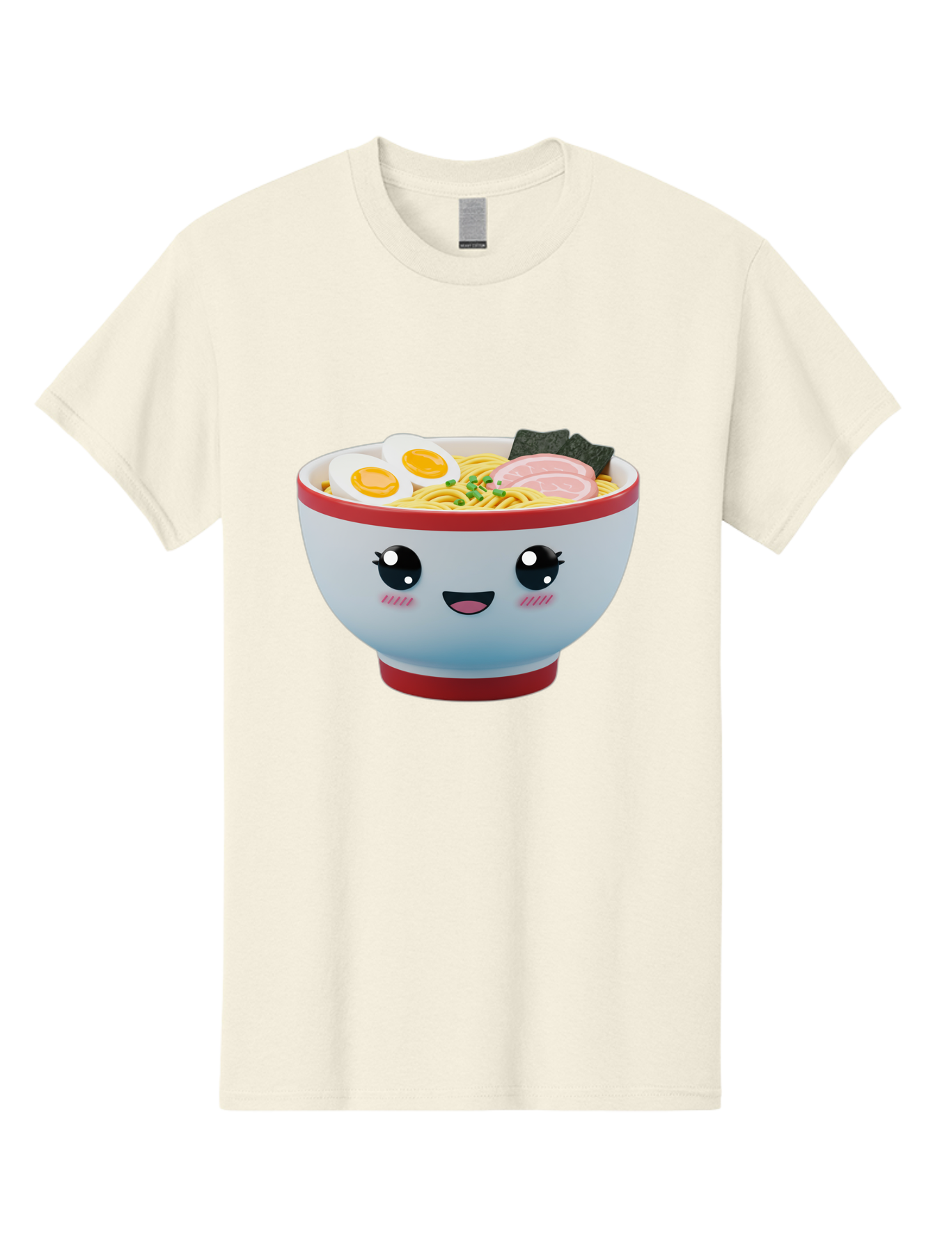 Ramen-Noodle-Bowl Men'S Graphic Tee, 100% Cotton, Comfortable Casual Summer Wear, Machine Washable, Kawaii Ramen Bowl, Cartoon Noodle Soup, Japanese Cuisine, Animated Food, Ramen Noodles, Boiled Egg, Seaweed, Sliced Ham, Cute Bowl, Bae716 12