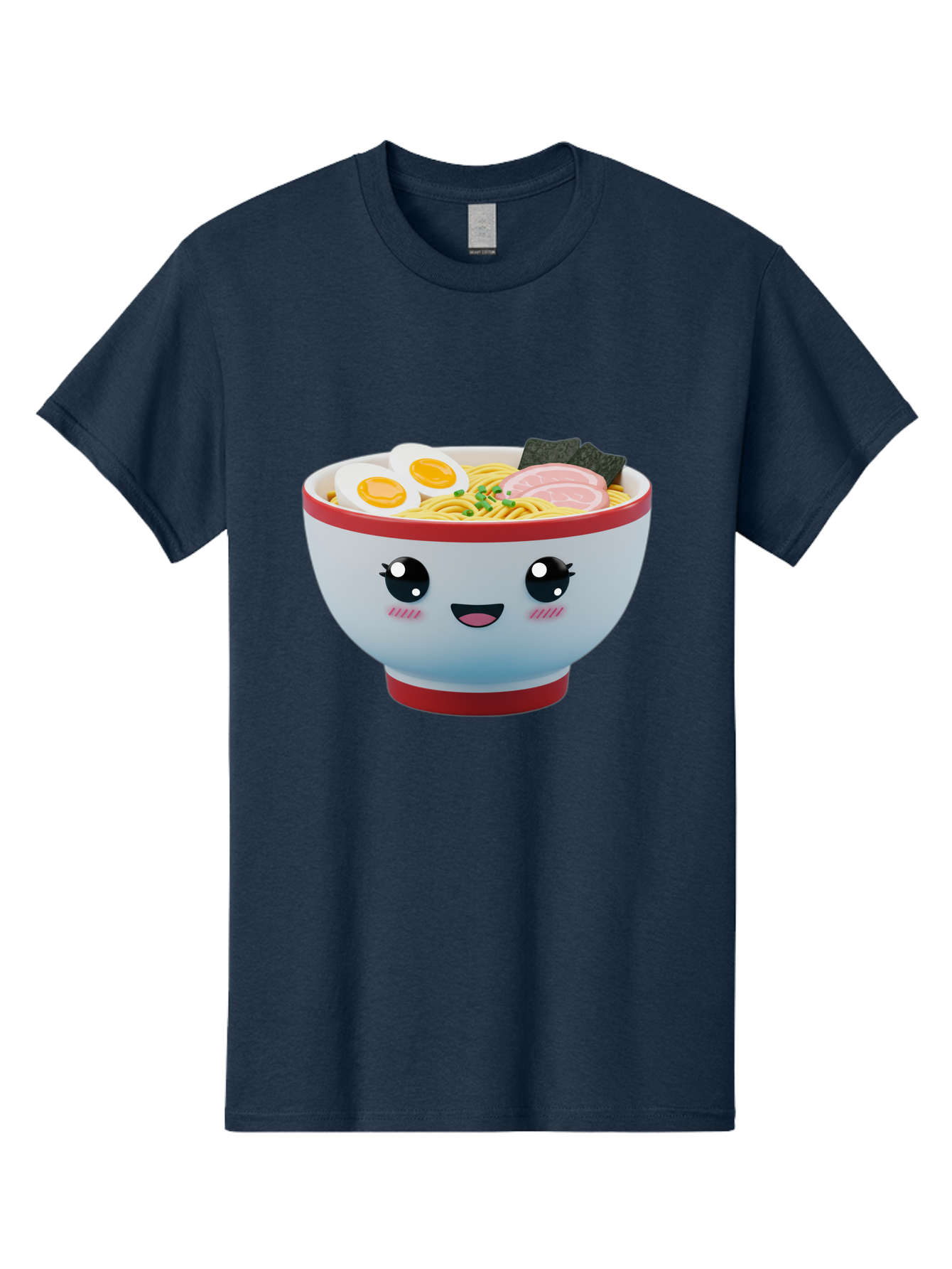 Ramen-Noodle-Bowl Men'S Graphic Tee, 100% Cotton, Comfortable Casual Summer Wear, Machine Washable, Kawaii Ramen Bowl, Cartoon Noodle Soup, Japanese Cuisine, Animated Food, Ramen Noodles, Boiled Egg, Seaweed, Sliced Ham, Cute Bowl, Bae716 6