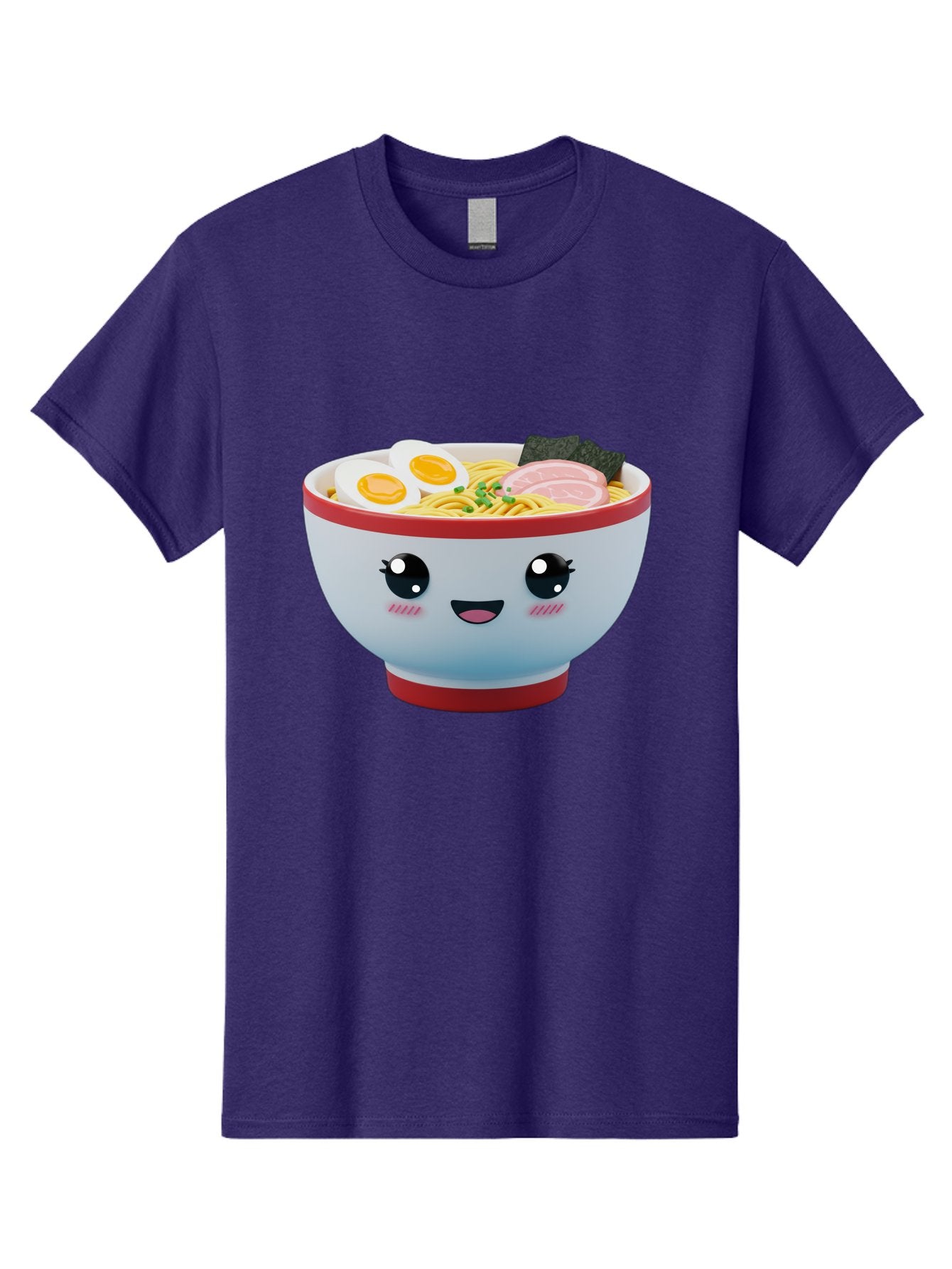 Ramen-Noodle-Bowl Men'S Graphic Tee, 100% Cotton, Comfortable Casual Summer Wear, Machine Washable, Kawaii Ramen Bowl, Cartoon Noodle Soup, Japanese Cuisine, Animated Food, Ramen Noodles, Boiled Egg, Seaweed, Sliced Ham, Cute Bowl, Bae716 13