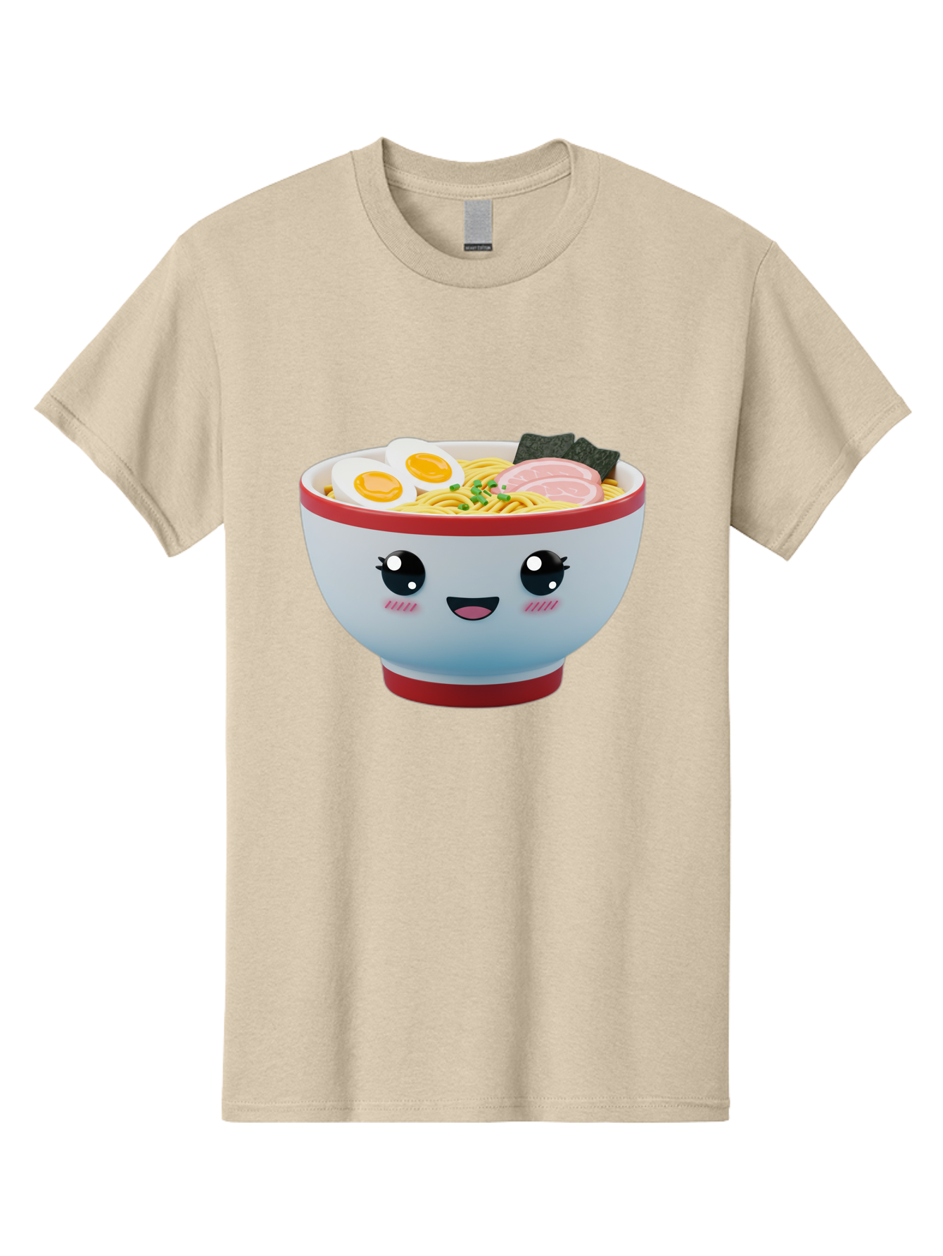 Ramen-Noodle-Bowl Men'S Graphic Tee, 100% Cotton, Comfortable Casual Summer Wear, Machine Washable, Kawaii Ramen Bowl, Cartoon Noodle Soup, Japanese Cuisine, Animated Food, Ramen Noodles, Boiled Egg, Seaweed, Sliced Ham, Cute Bowl, Bae716 11