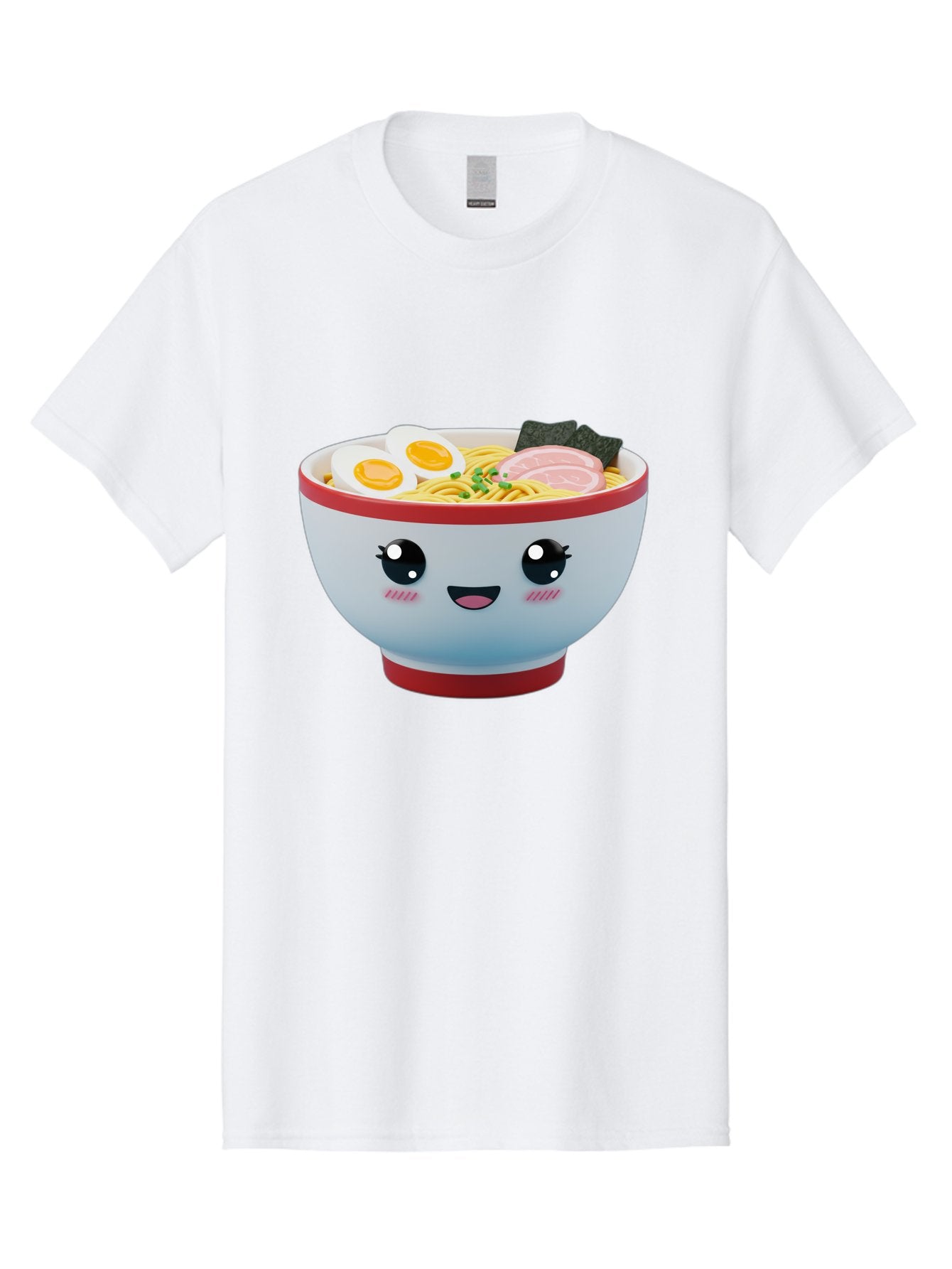 Ramen-Noodle-Bowl Men'S Graphic Tee, 100% Cotton, Comfortable Casual Summer Wear, Machine Washable, Kawaii Ramen Bowl, Cartoon Noodle Soup, Japanese Cuisine, Animated Food, Ramen Noodles, Boiled Egg, Seaweed, Sliced Ham, Cute Bowl, Bae716 15