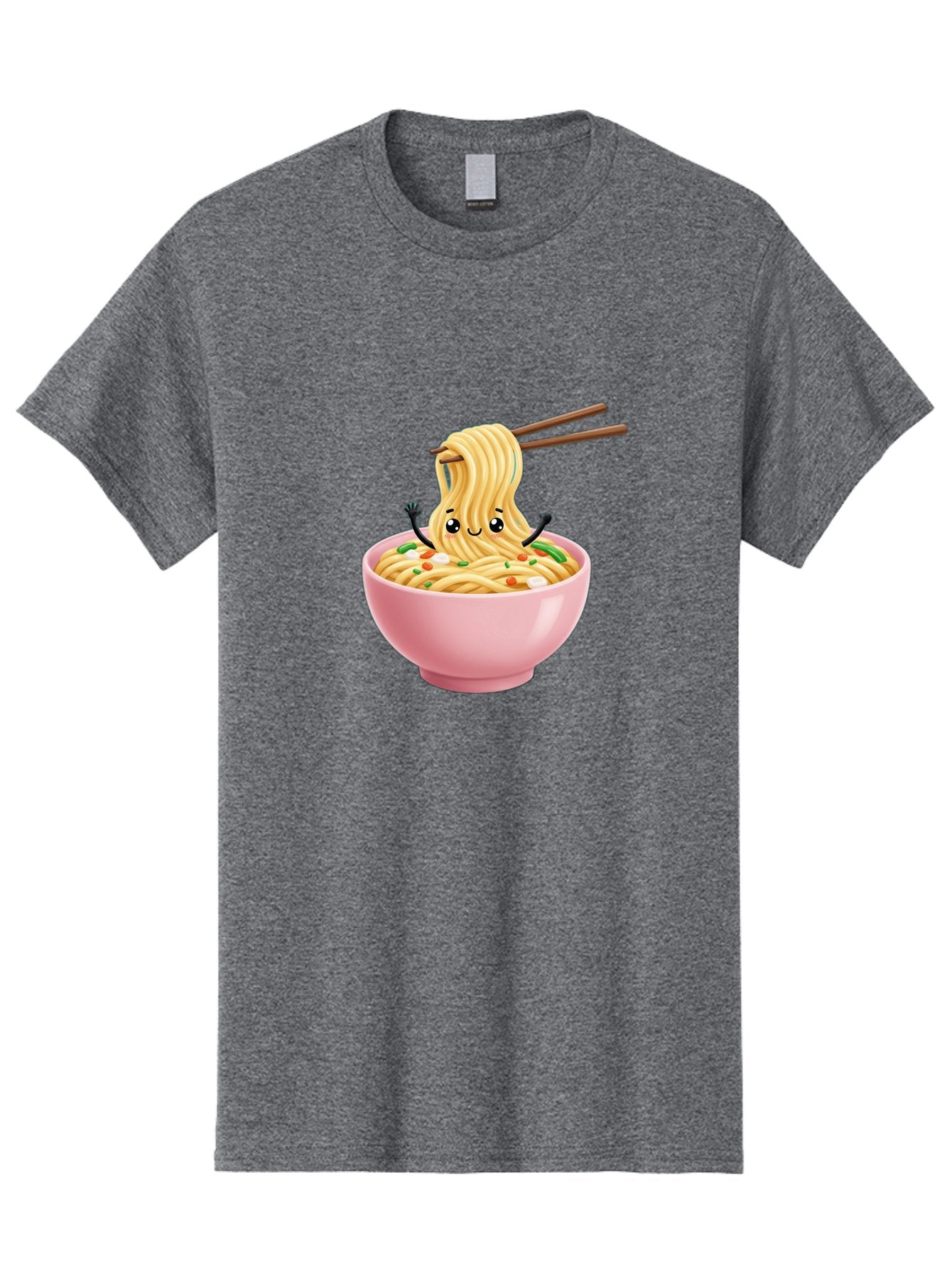 Ramen-Noodle-Character Men'S Graphic Tee, 100% Cotton, Comfortable Casual Summer Wear, Machine Washable, Cartoon Noodles, Ramen Noodles, Noodle Character, Kawaii Food, Cute Noodles, Asian Cuisine, Noodle Bowl, Tasty Noodles, Foodie Art, Bae717 6