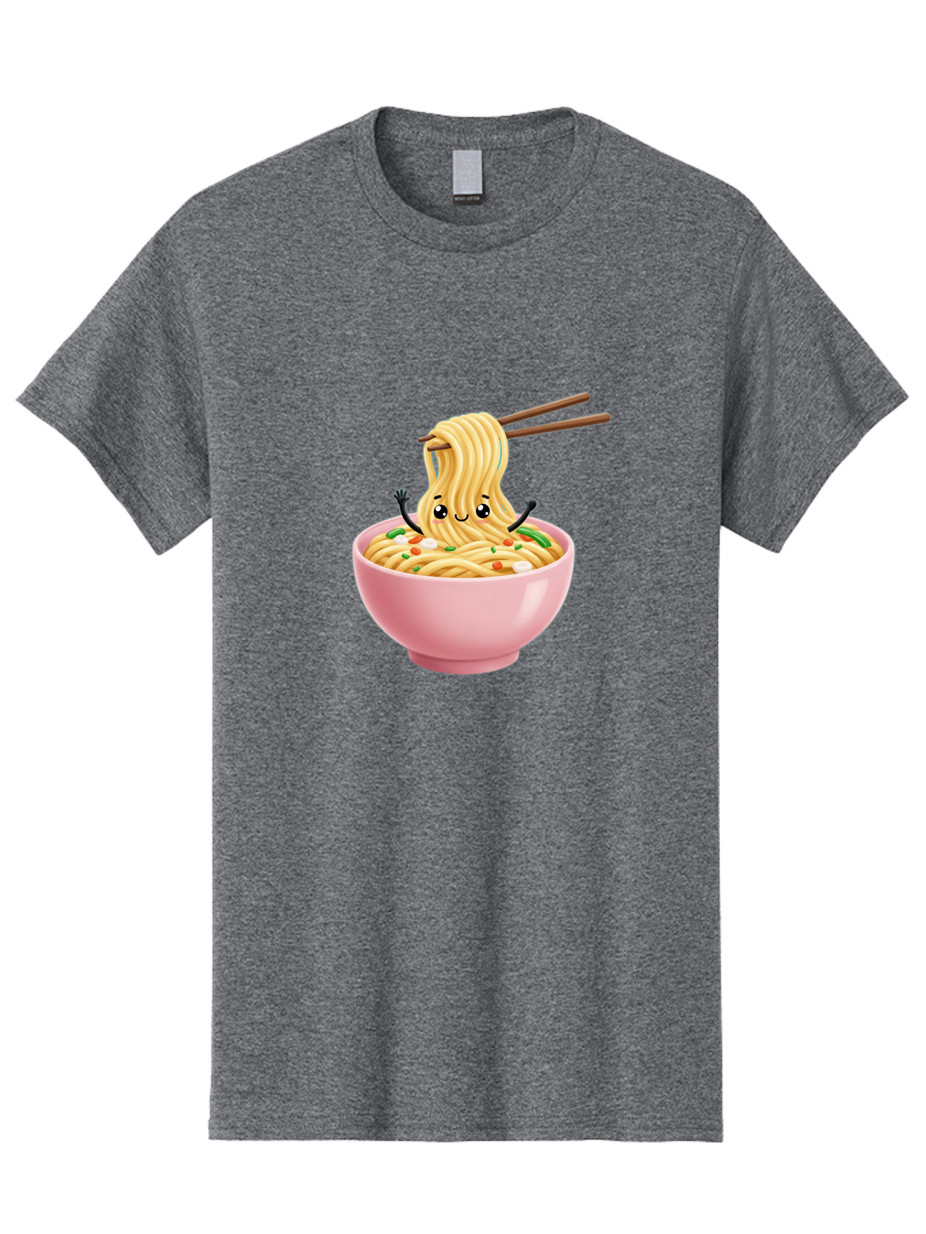 Ramen-Noodle-Character Men'S Graphic Tee, 100% Cotton, Comfortable Casual Summer Wear, Machine Washable, Cartoon Noodles, Ramen Noodles, Noodle Character, Kawaii Food, Cute Noodles, Asian Cuisine, Noodle Bowl, Tasty Noodles, Foodie Art, Bae717 7