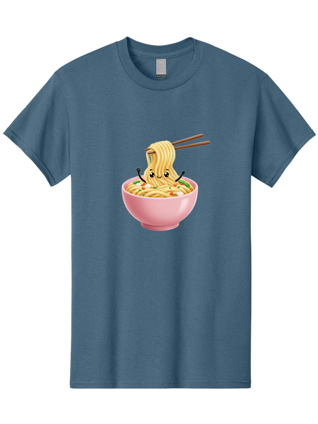 Ramen-Noodle-Character Men'S Graphic Tee, 100% Cotton, Comfortable Casual Summer Wear, Machine Washable, Cartoon Noodles, Ramen Noodles, Noodle Character, Kawaii Food, Cute Noodles, Asian Cuisine, Noodle Bowl, Tasty Noodles, Foodie Art, Bae717 8