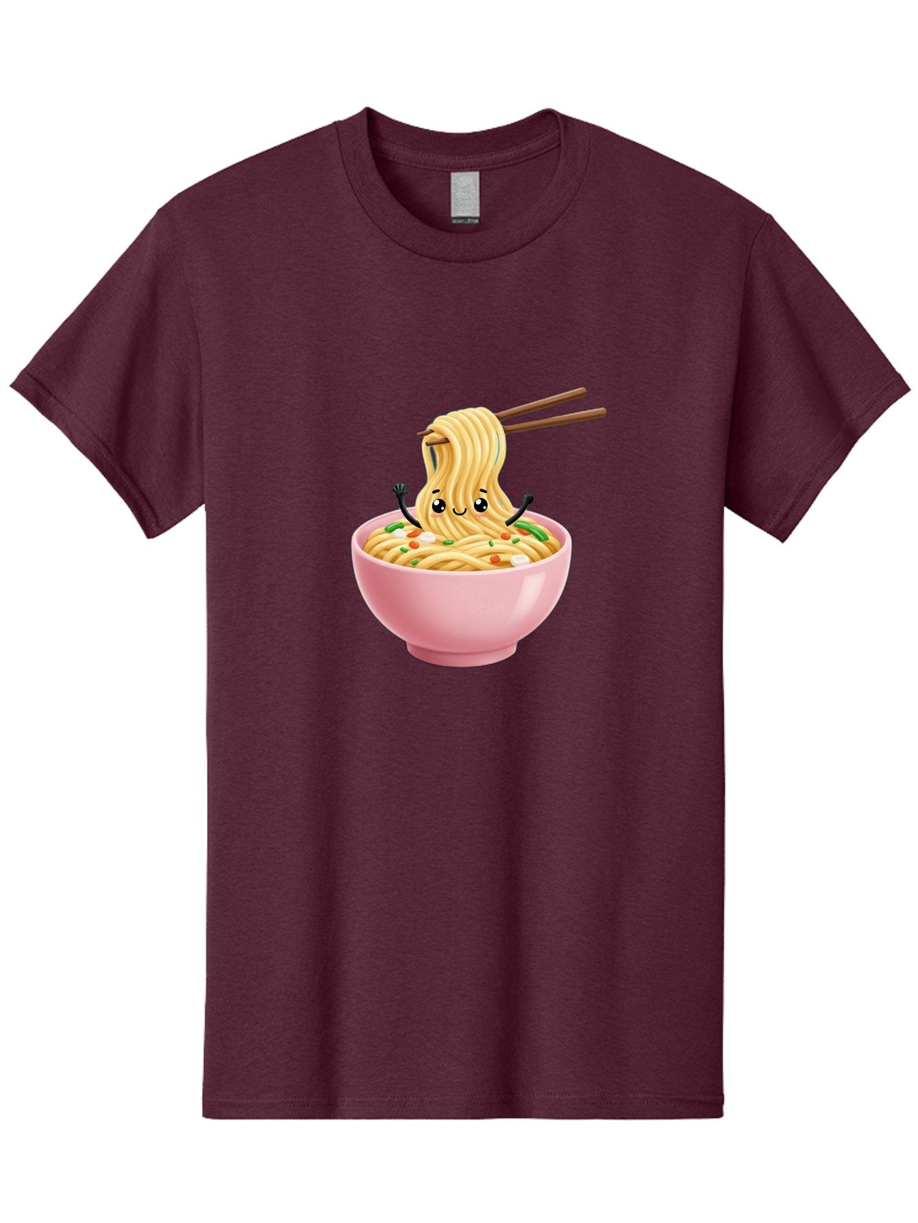 Ramen-Noodle-Character Men'S Graphic Tee, 100% Cotton, Comfortable Casual Summer Wear, Machine Washable, Cartoon Noodles, Ramen Noodles, Noodle Character, Kawaii Food, Cute Noodles, Asian Cuisine, Noodle Bowl, Tasty Noodles, Foodie Art, Bae717 15