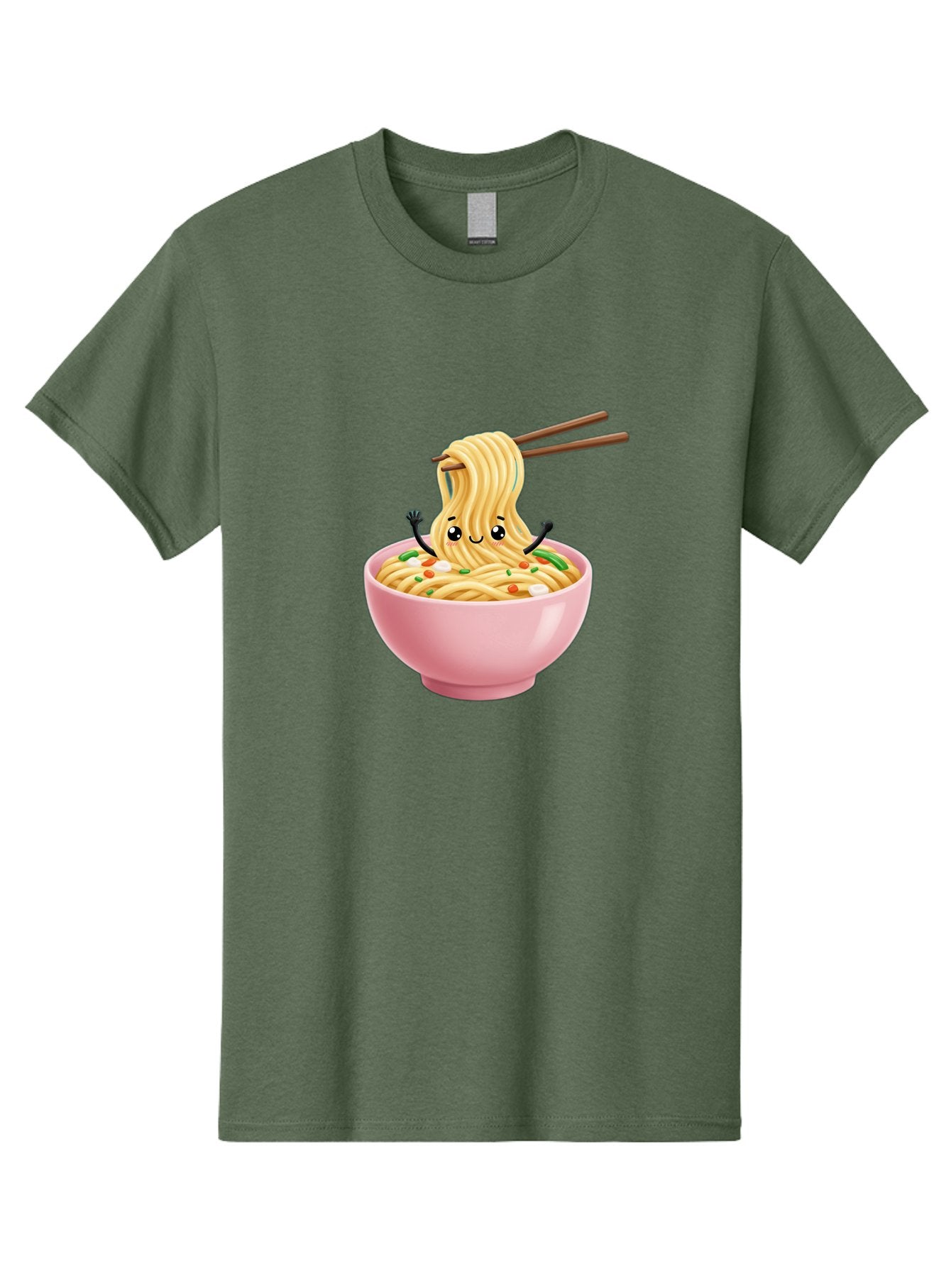 Ramen-Noodle-Character Men'S Graphic Tee, 100% Cotton, Comfortable Casual Summer Wear, Machine Washable, Cartoon Noodles, Ramen Noodles, Noodle Character, Kawaii Food, Cute Noodles, Asian Cuisine, Noodle Bowl, Tasty Noodles, Foodie Art, Bae717 11
